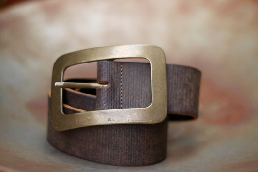 Vintage Brown Leather Belt| 90s C&A Split Cow leather Belt | Women's Minimalist Belt