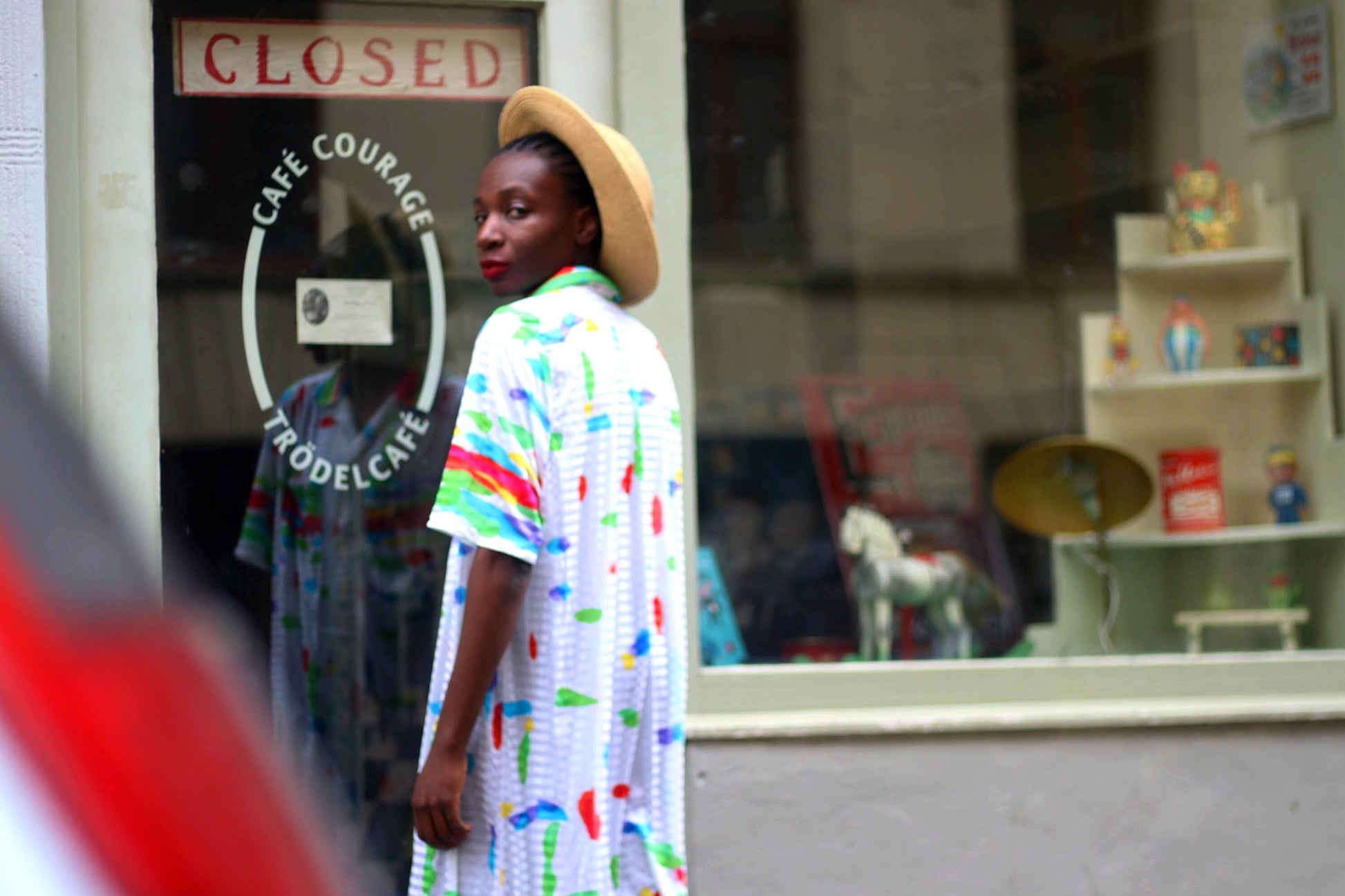 Vintage 80s Floral Print Shirt Dress - Oversized Summer Maxi