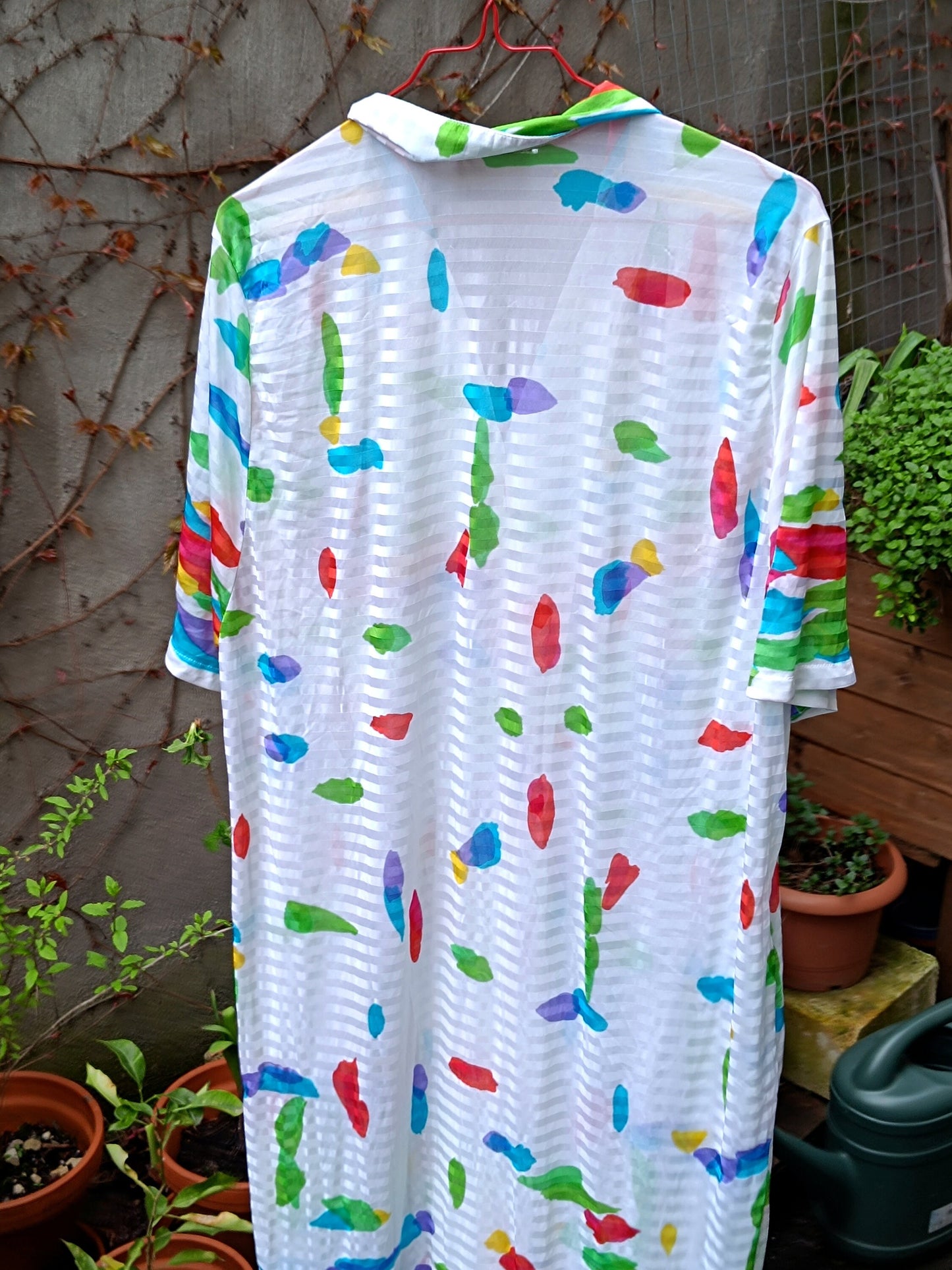 Vintage 80s Floral Print Shirt Dress - Oversized Summer Maxi