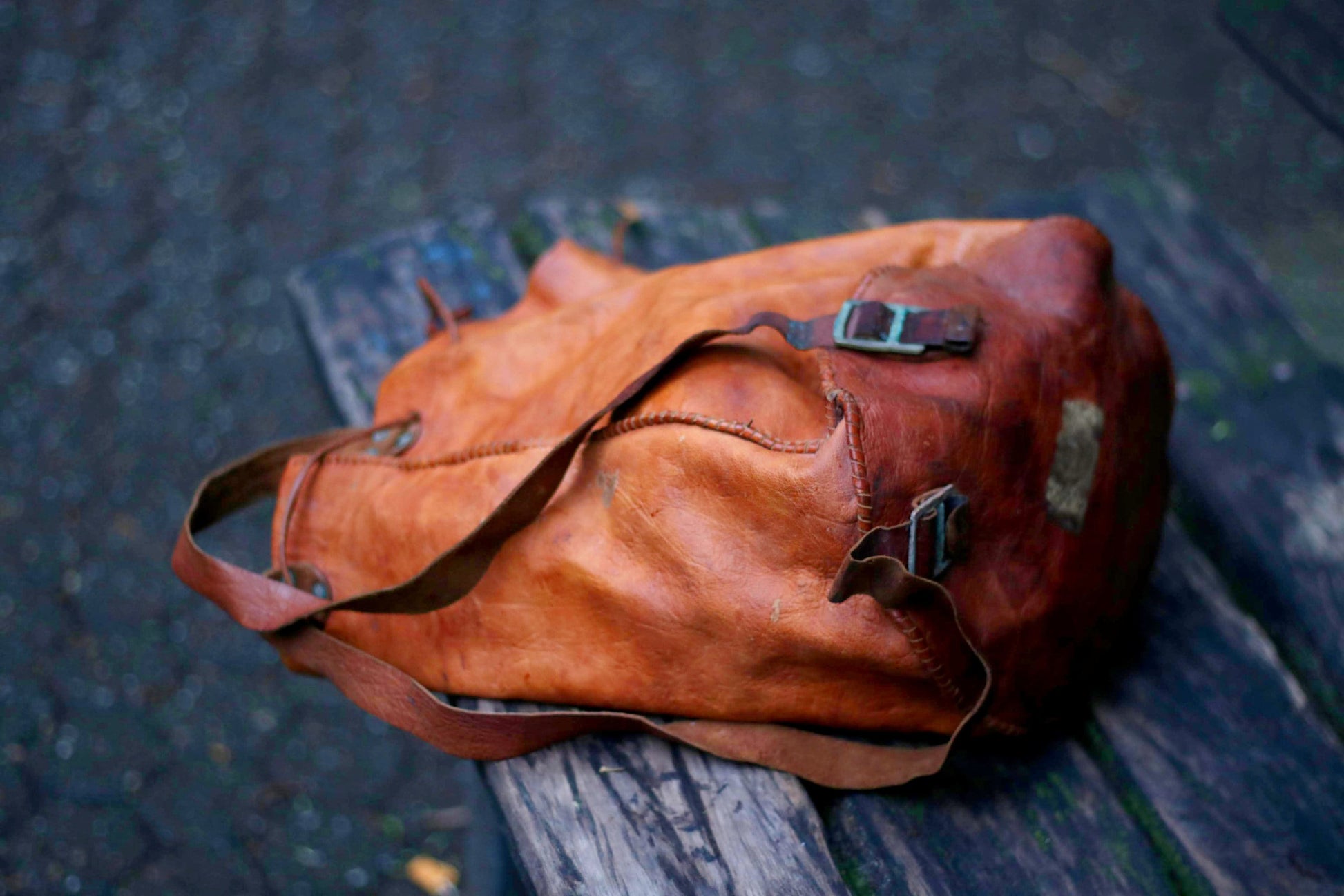 70s Mini Backpack| Vintage Brown Boho Chic Backpack| Women's Minimalist Compact Bag