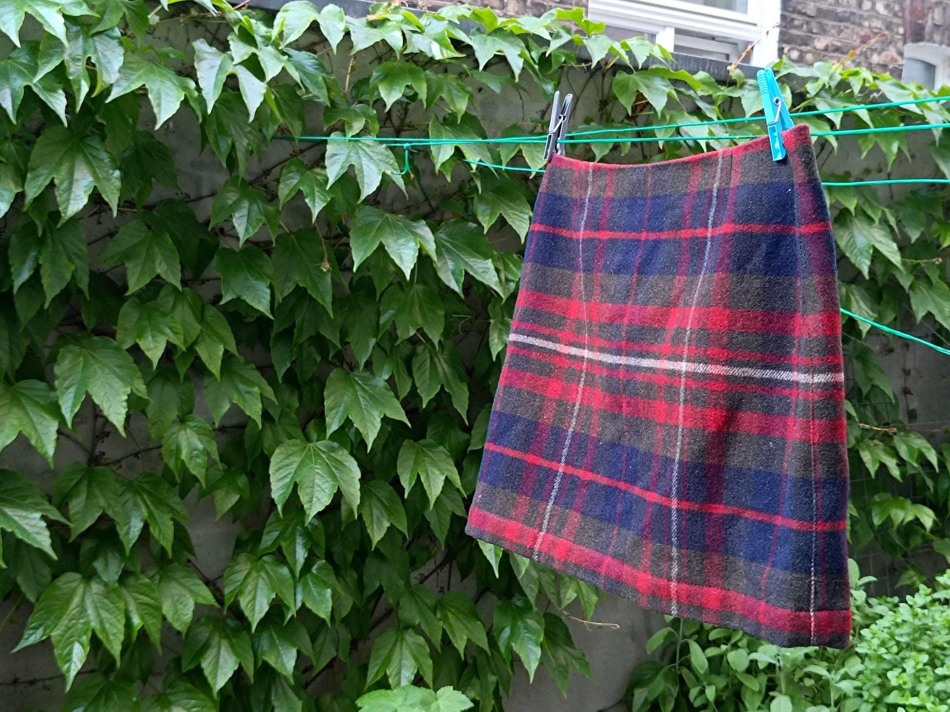 y2k Plaid Skirt| Vintage Esprit Blue and Red Skirt | Women's Checkered Skirt| Tartan Mini Skirt