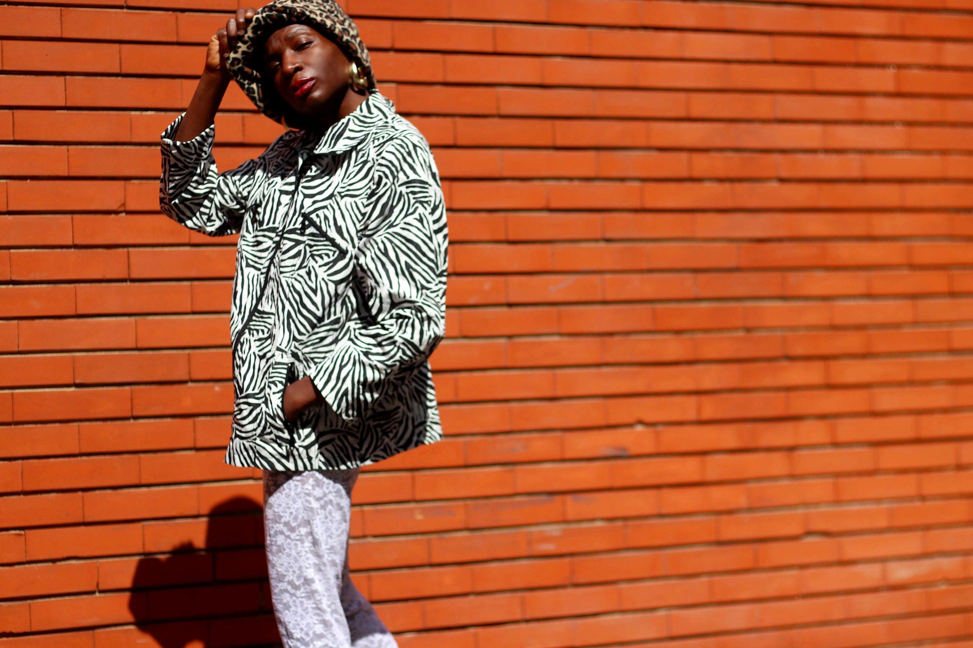 Zebra Print Jacket| 80s Monochrome Women's Lightweight Jacket| Atelier GS Sporty Animal Print Summer Coat| Black & White Zip Up Jacket