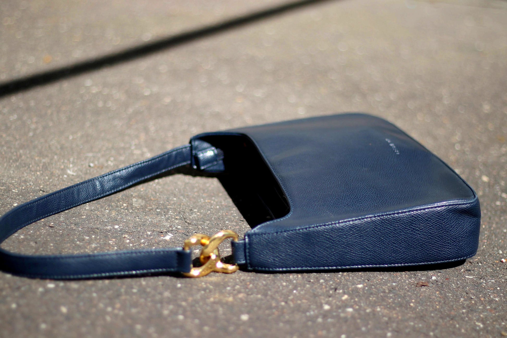 y2k Fabiani Handbag | Women's Vintage Minimalist Navy Shoulder bag | Capusule Wardrobe Mini Blue Bag
