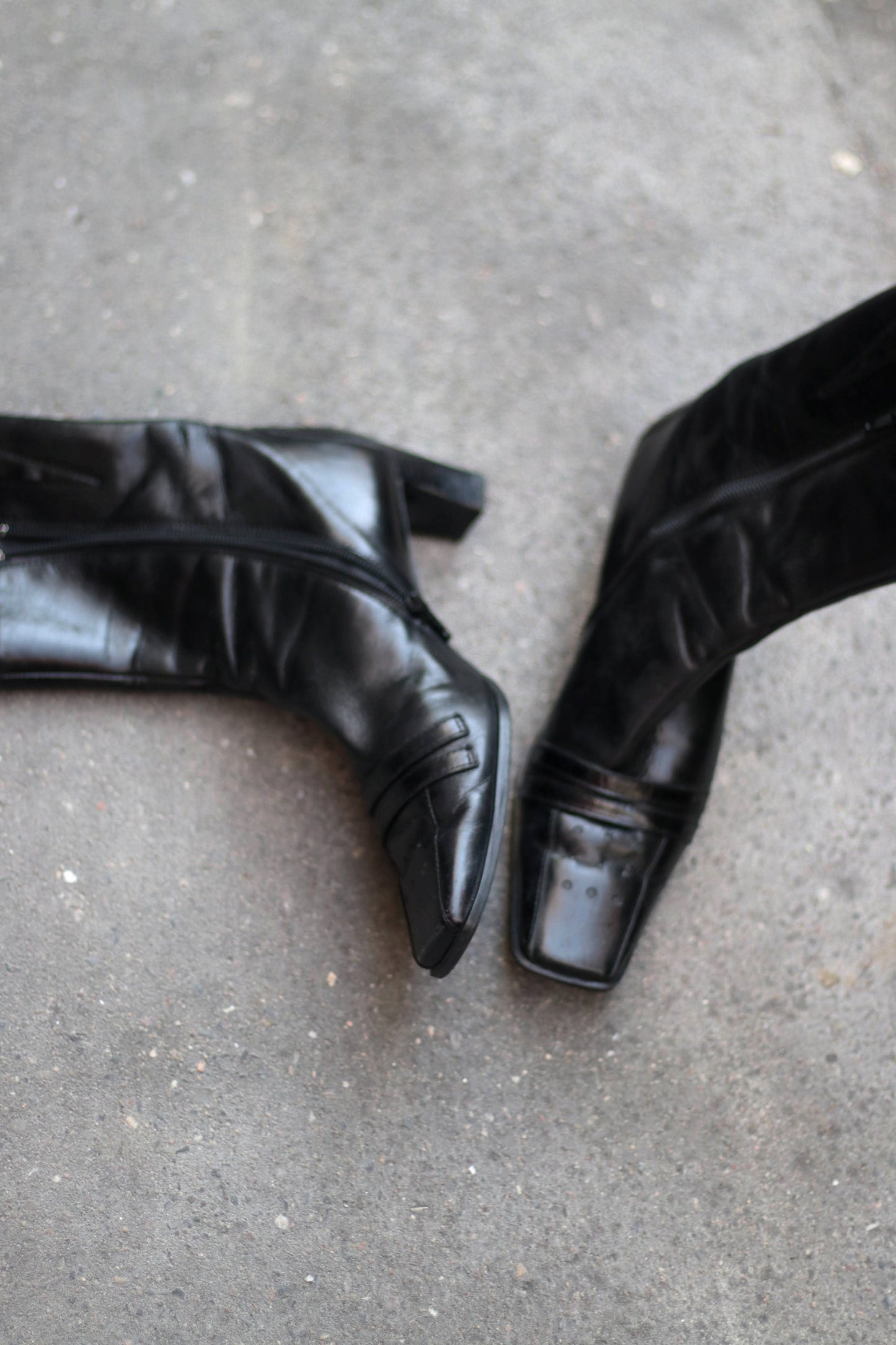 y2k Paul Green Boots| Vintage Black Leather Boots |Women's Sleek Minimalist boots