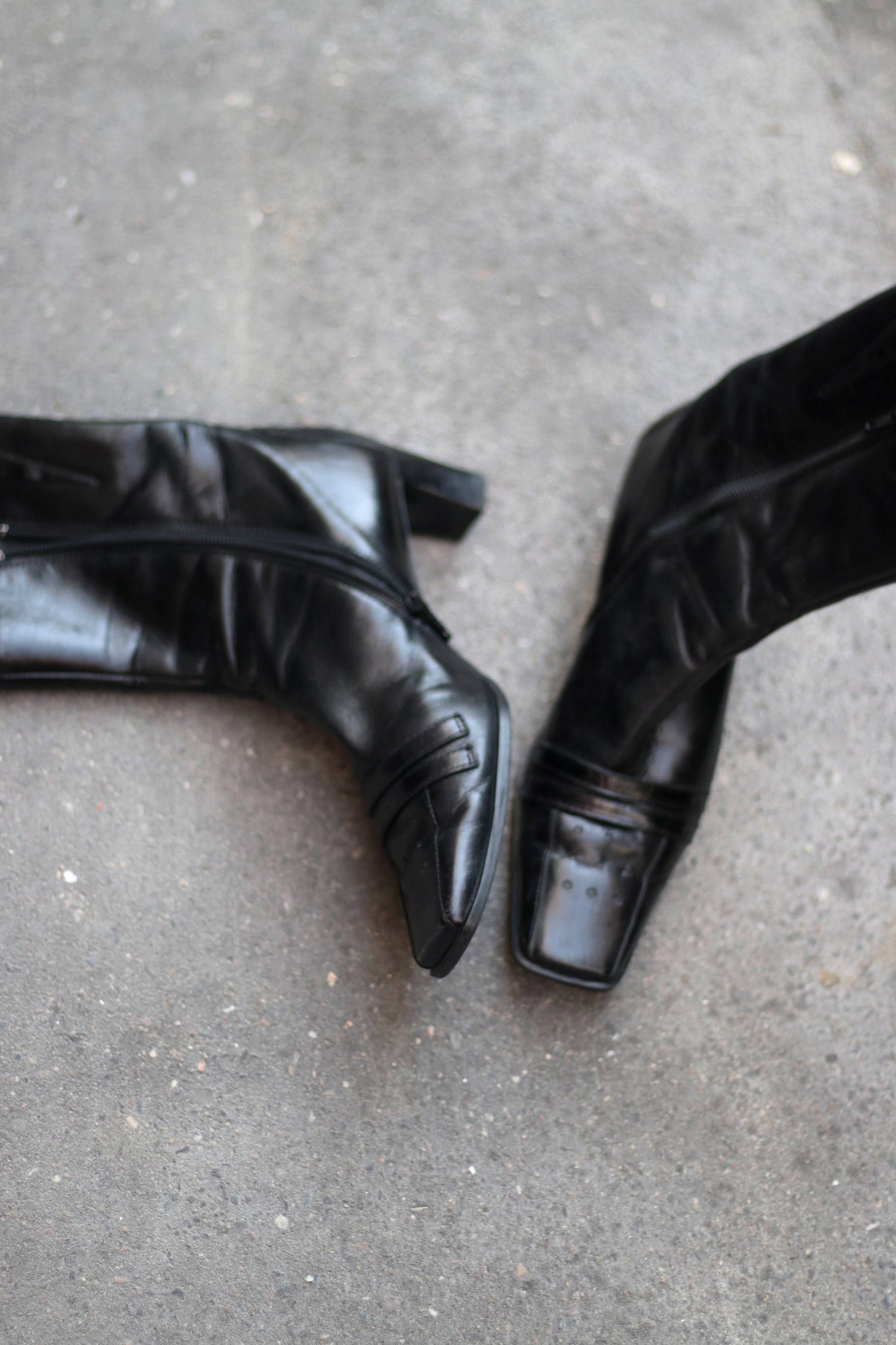 y2k Paul Green Boots| Vintage Black Leather Boots |Women's Sleek Minimalist boots