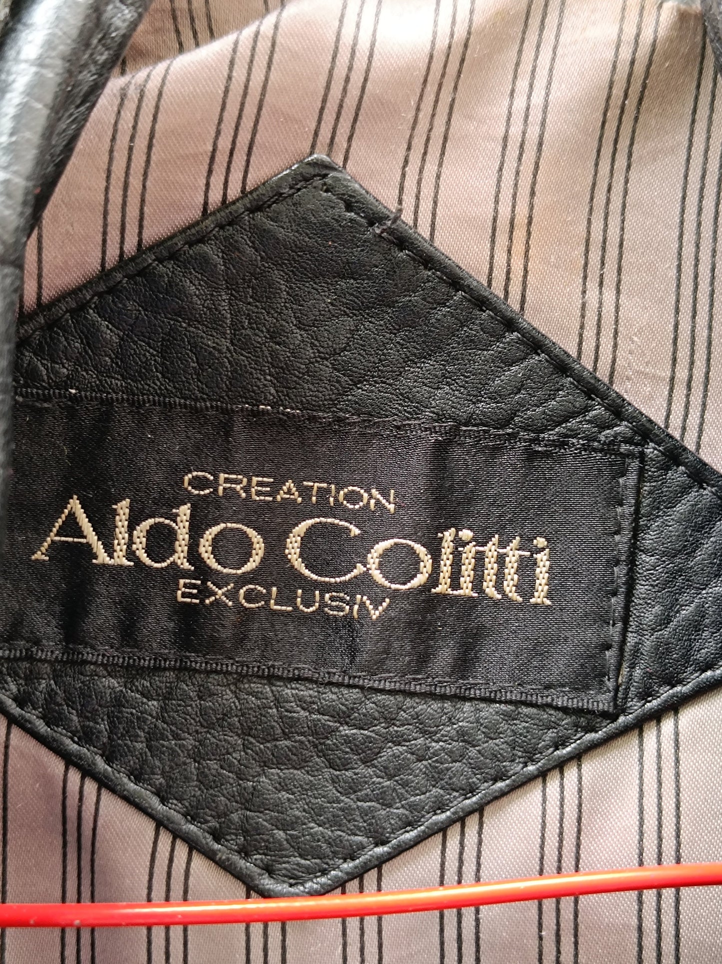 Vintage Aldo Colitti Jacket| Rare Black Biker Leather Jacket| Unisex Rock n Roll Chic Jacket With Patchwork Details| Americana Leather Coat