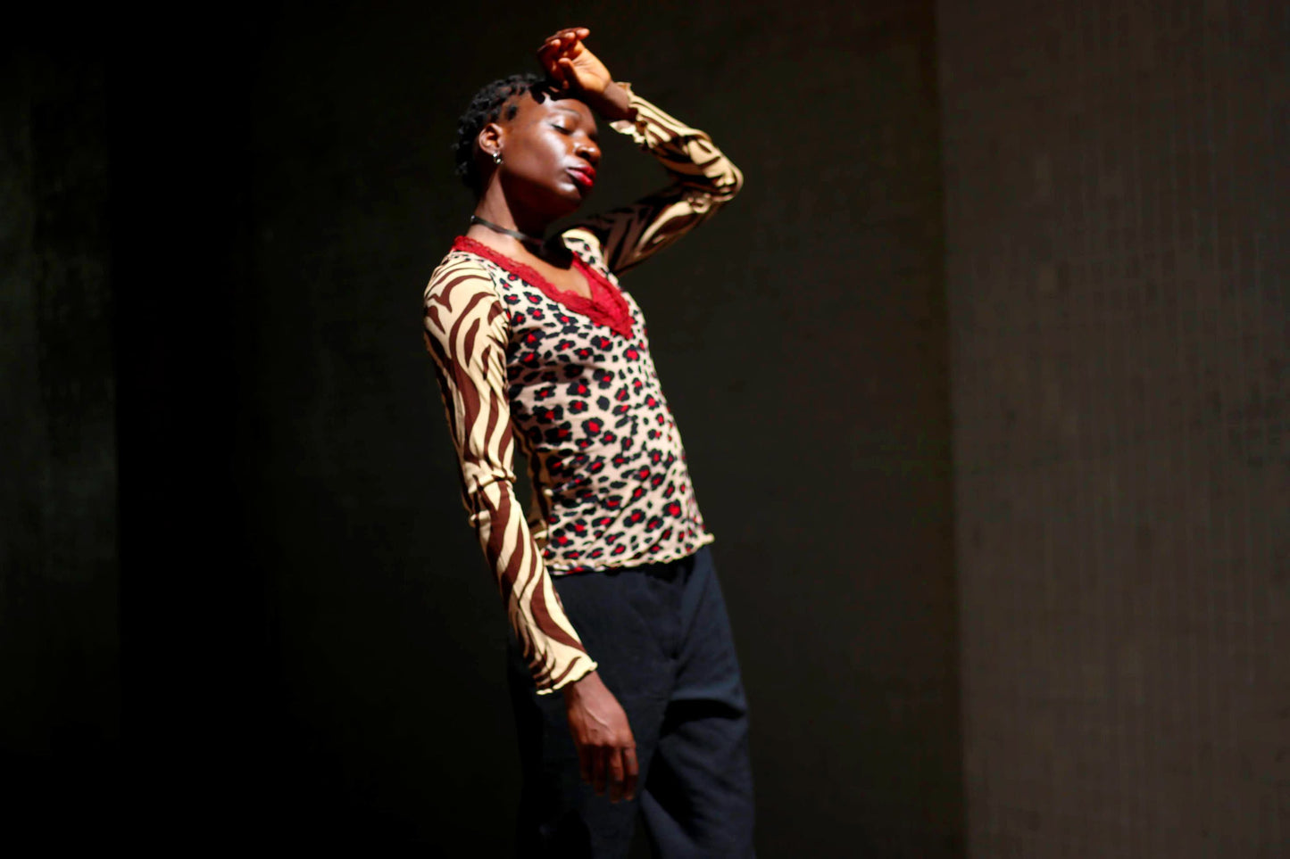 y2k Morgan Du Toi Animal Print Blouse | Vintage Leo Print Top| Brown Lightweight Sexy Shirt