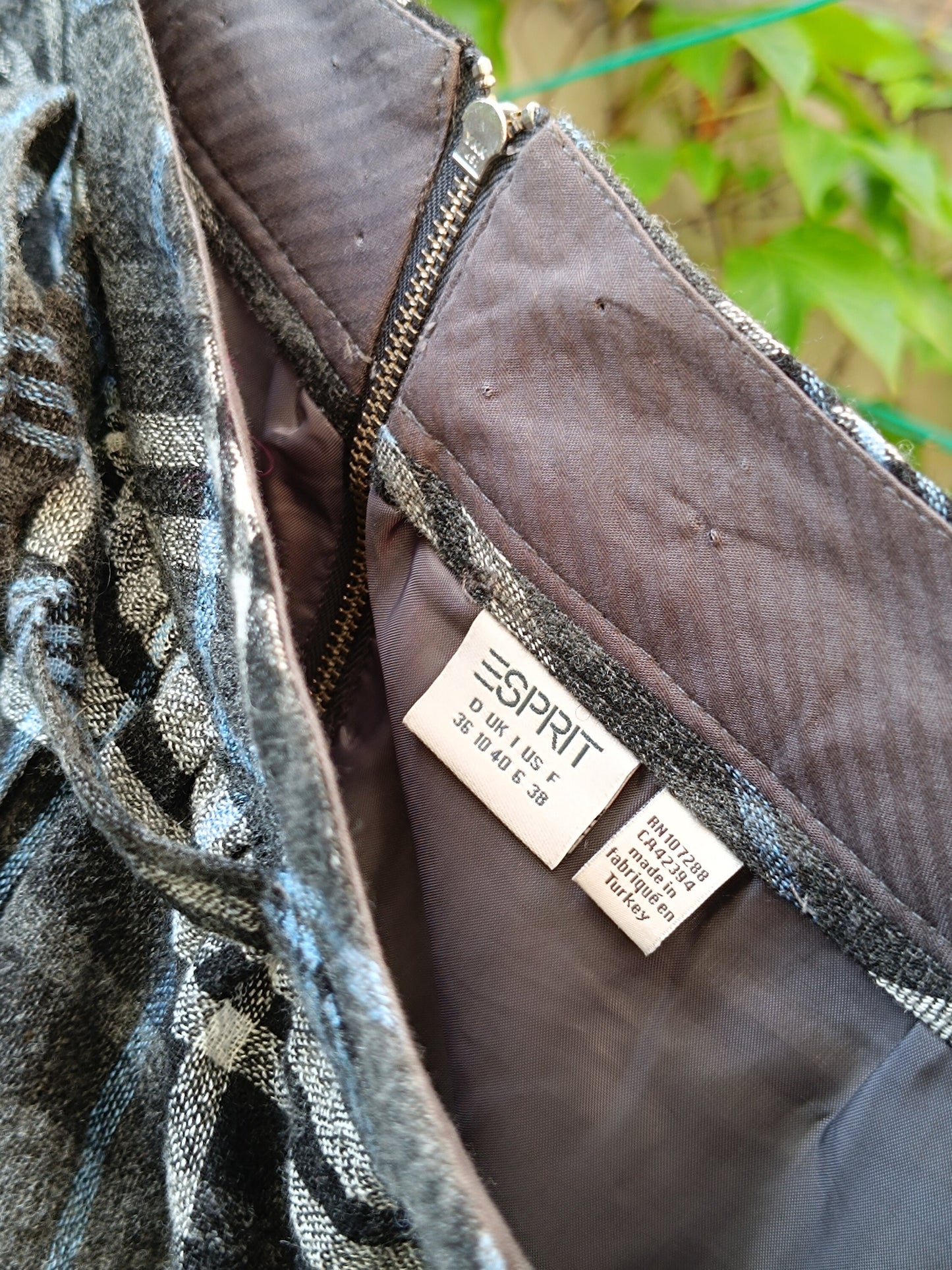 Vintage Blue Grey Plaid Mini Skirt: High Waisted Tartan A-Line