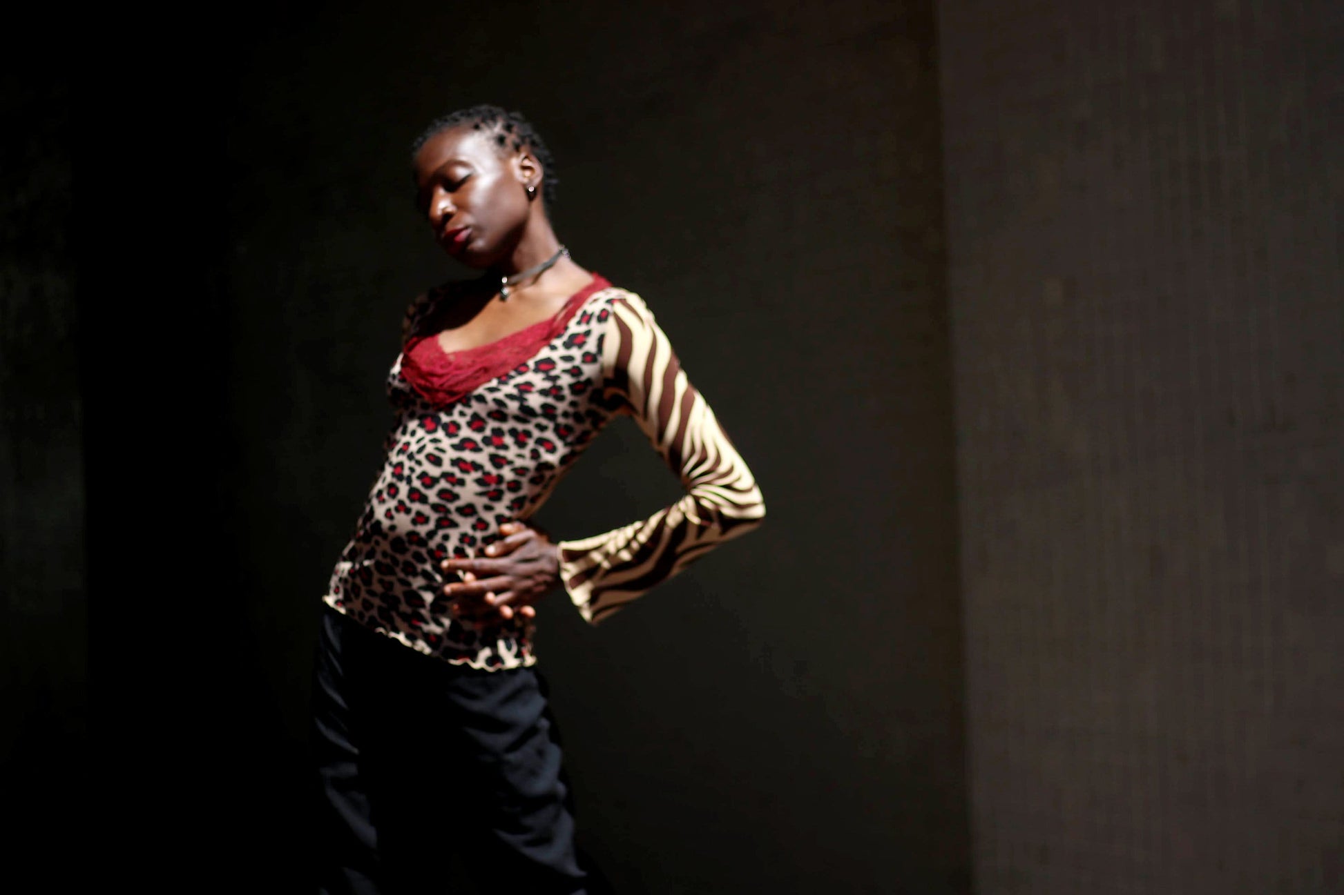 y2k Morgan Du Toi Animal Print Blouse | Vintage Leo Print Top| Brown Lightweight Sexy Shirt