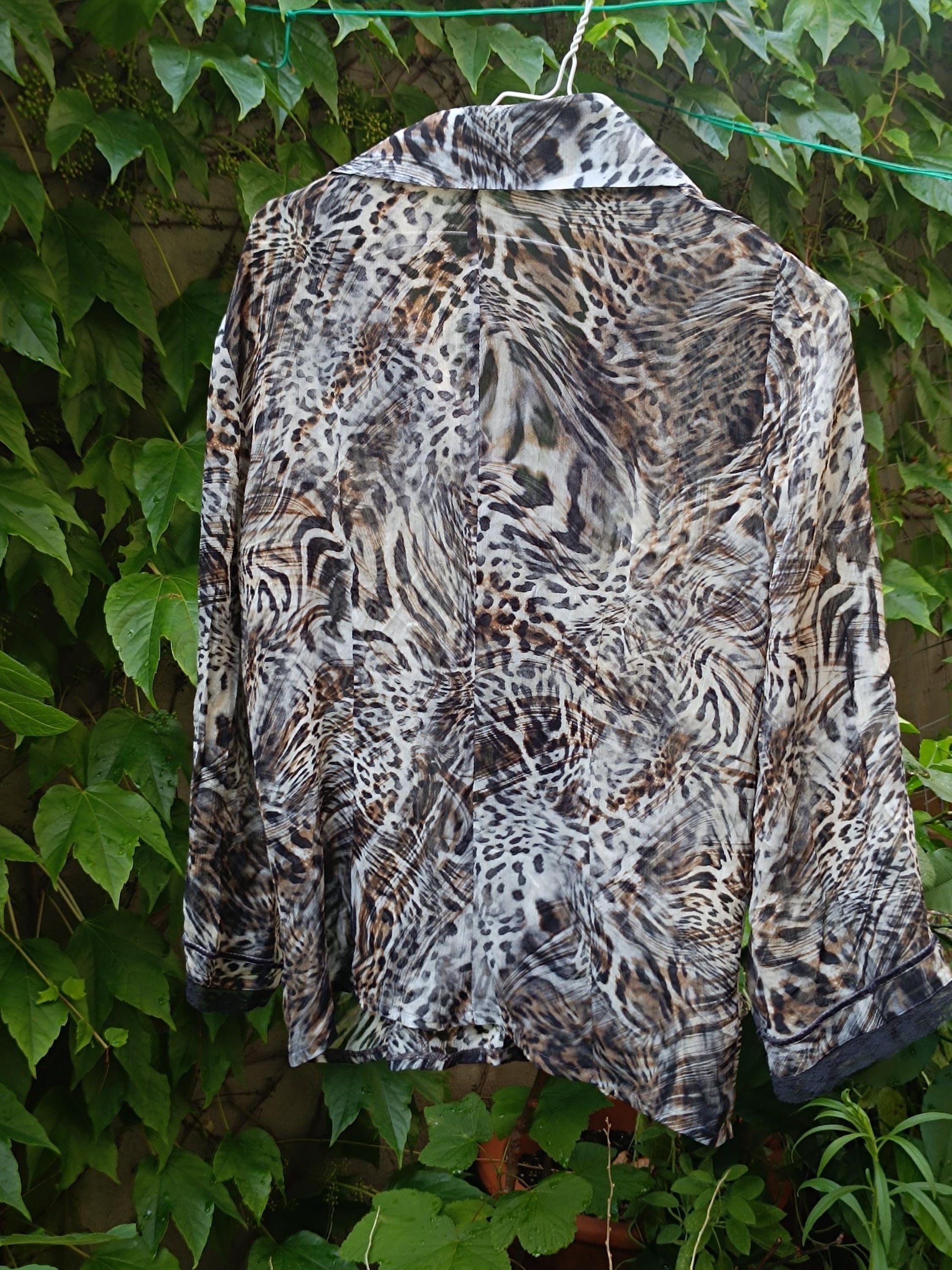 y2k Maximalist BiBA Blouse | Vintage Women's Animal Print Shirt | Brown Leo print Boho Blouse