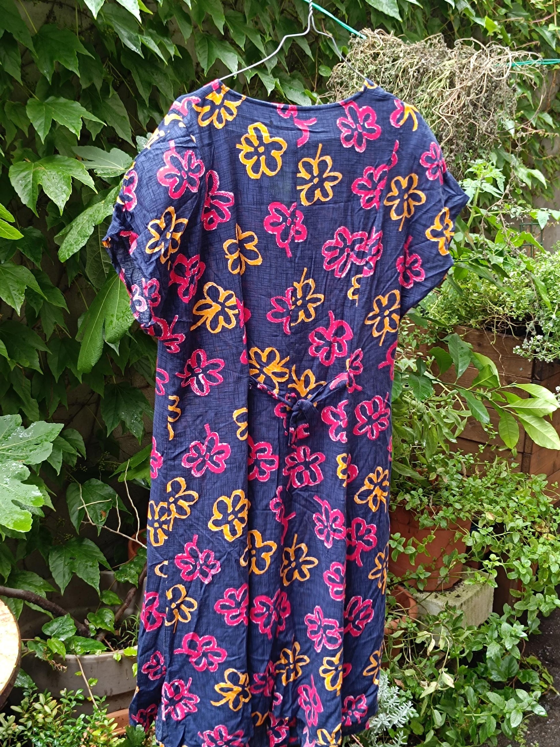 80s Floral Dress| Vintage Red and Blue Summer Dress| Women's Flower Po Fashion and Fables 80s Floral Dress| Vintage Red and Blue Summer Dress| Women's Flower Po Fashion and Fables