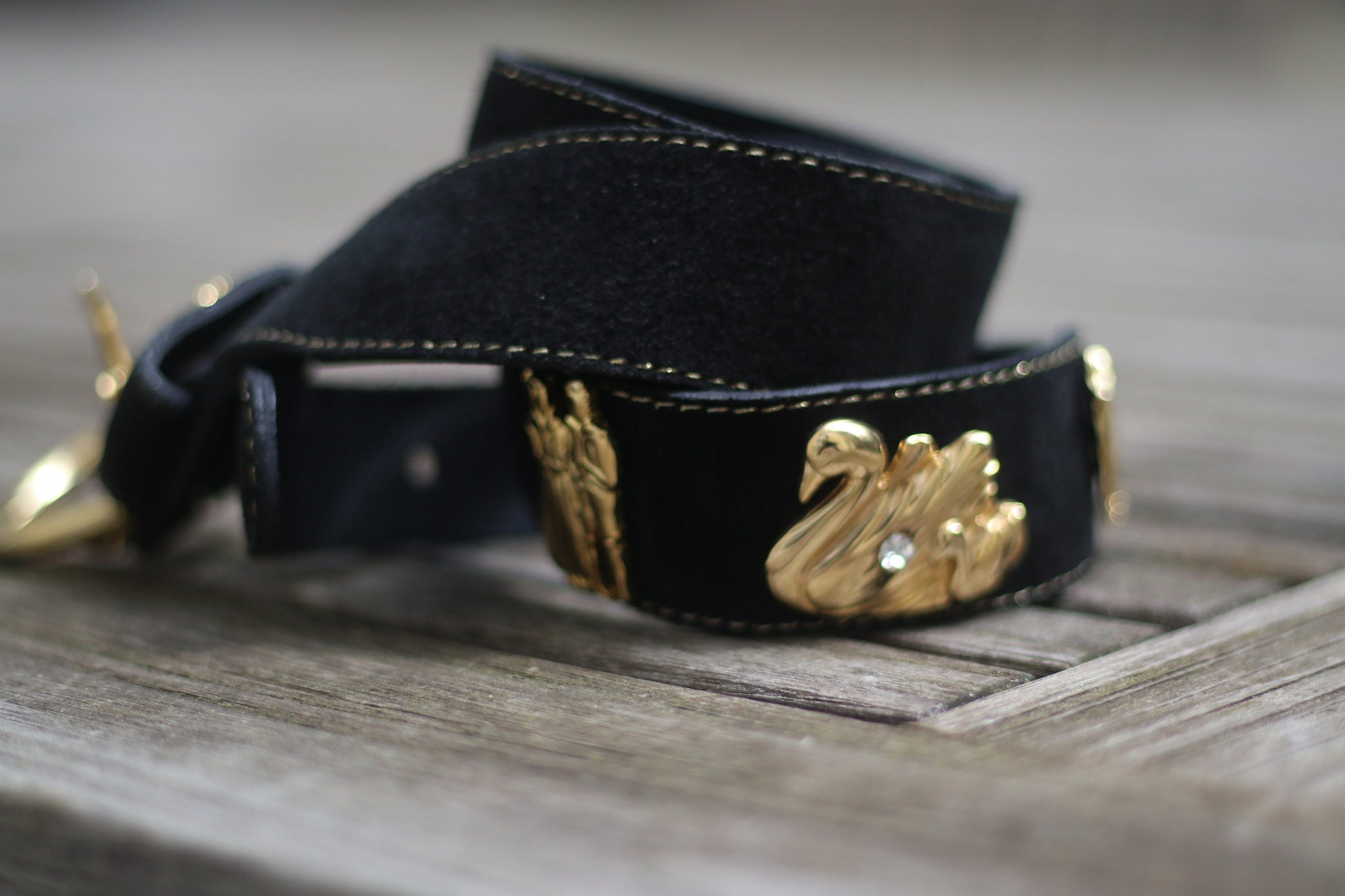80s Suede Belt| Vintage Black Folkloric Studded Belt | Women's Black Belt with Animal Shaped Studs| Whimsical Belt with Farm Animal Charms
