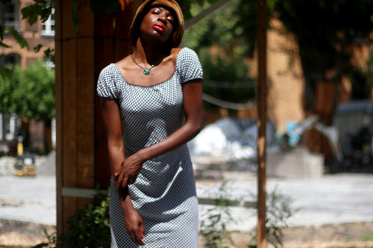 y2k Plaid Dress| Vintage Checkered dress in Black and White| Women's Midi-length H&M Summer Dress