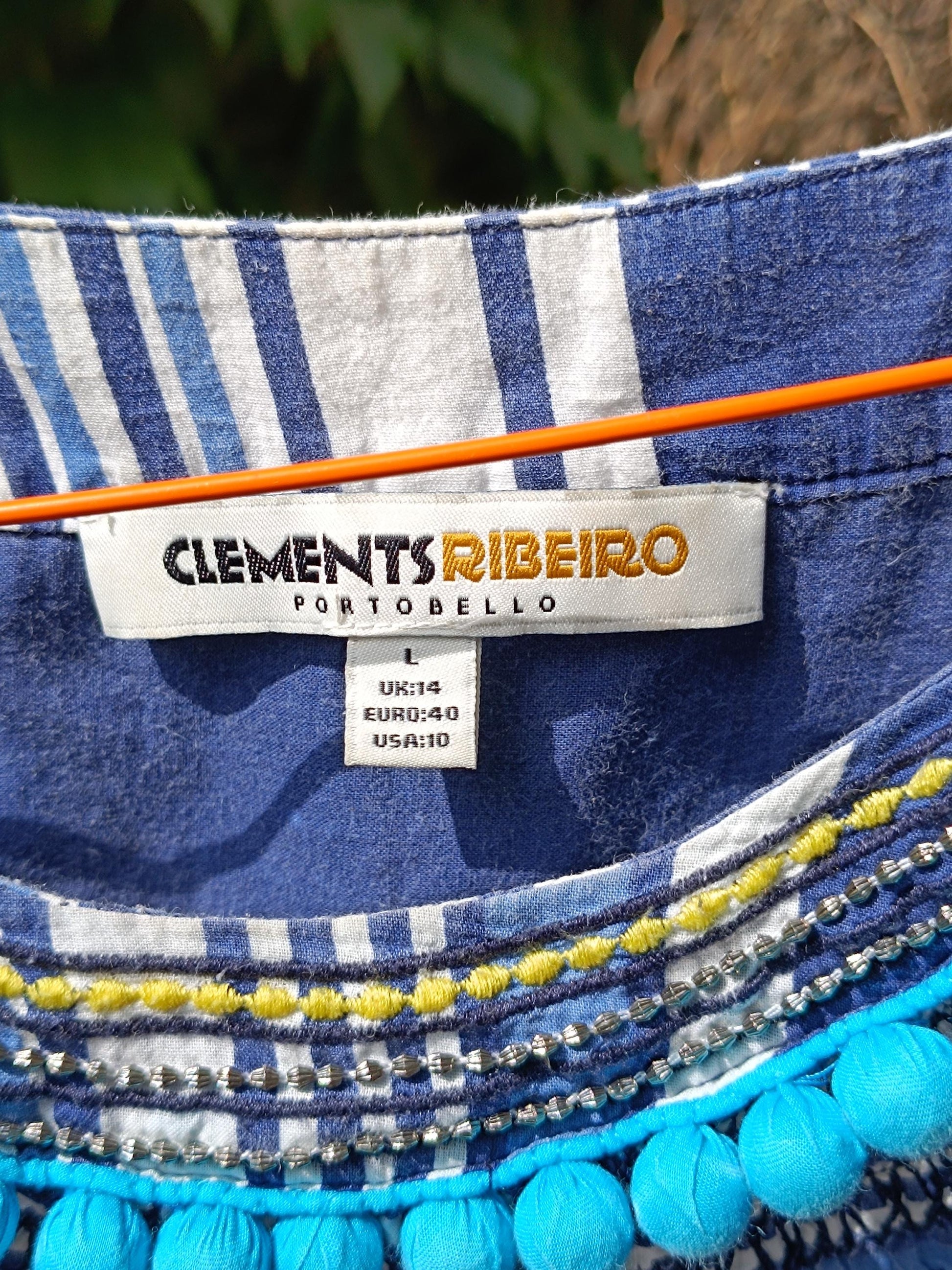 Vintage Clements Ribeiro Dress 90s Striped Dress Beaded Halter Top