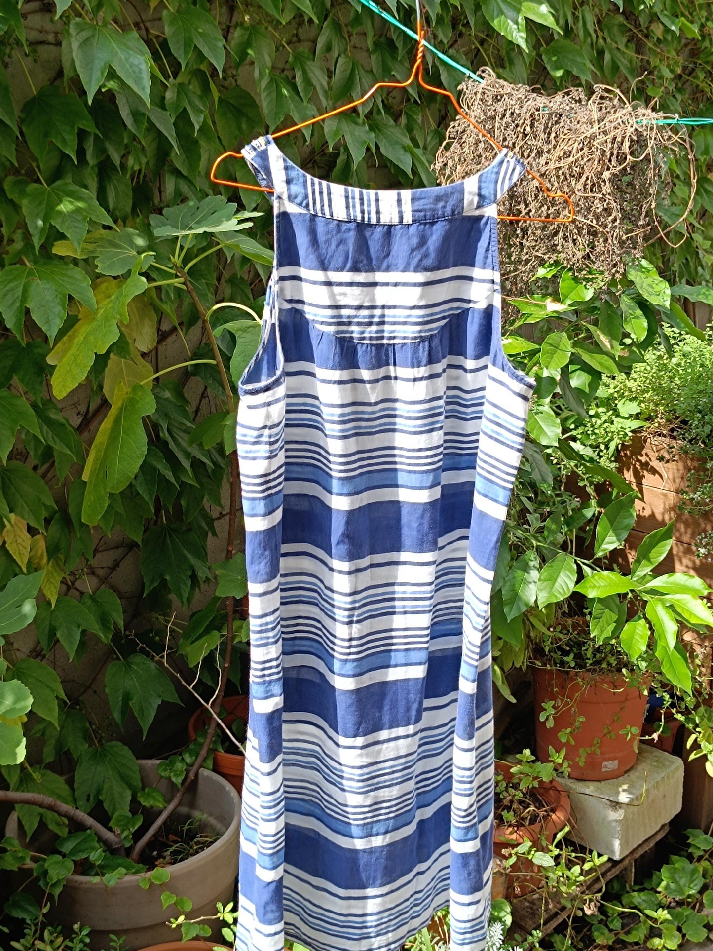 Vintage Clements Ribeiro Dress 90s Striped Dress Beaded Halter Top