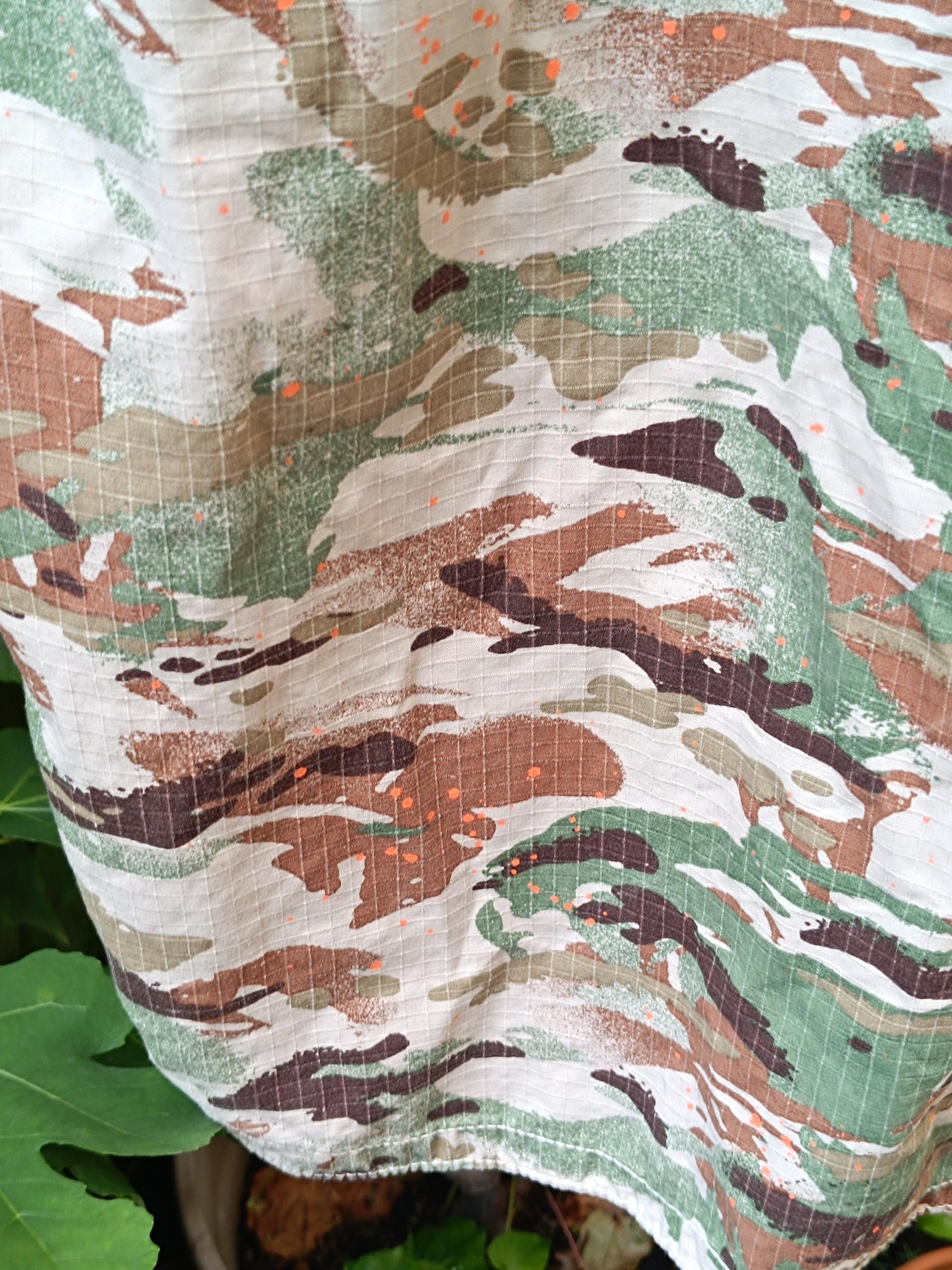 Y2k Superdry Shirt| Vintage Camouflage Print Buttoned down Shirt| Army-Inspired Light Green Mini Dress