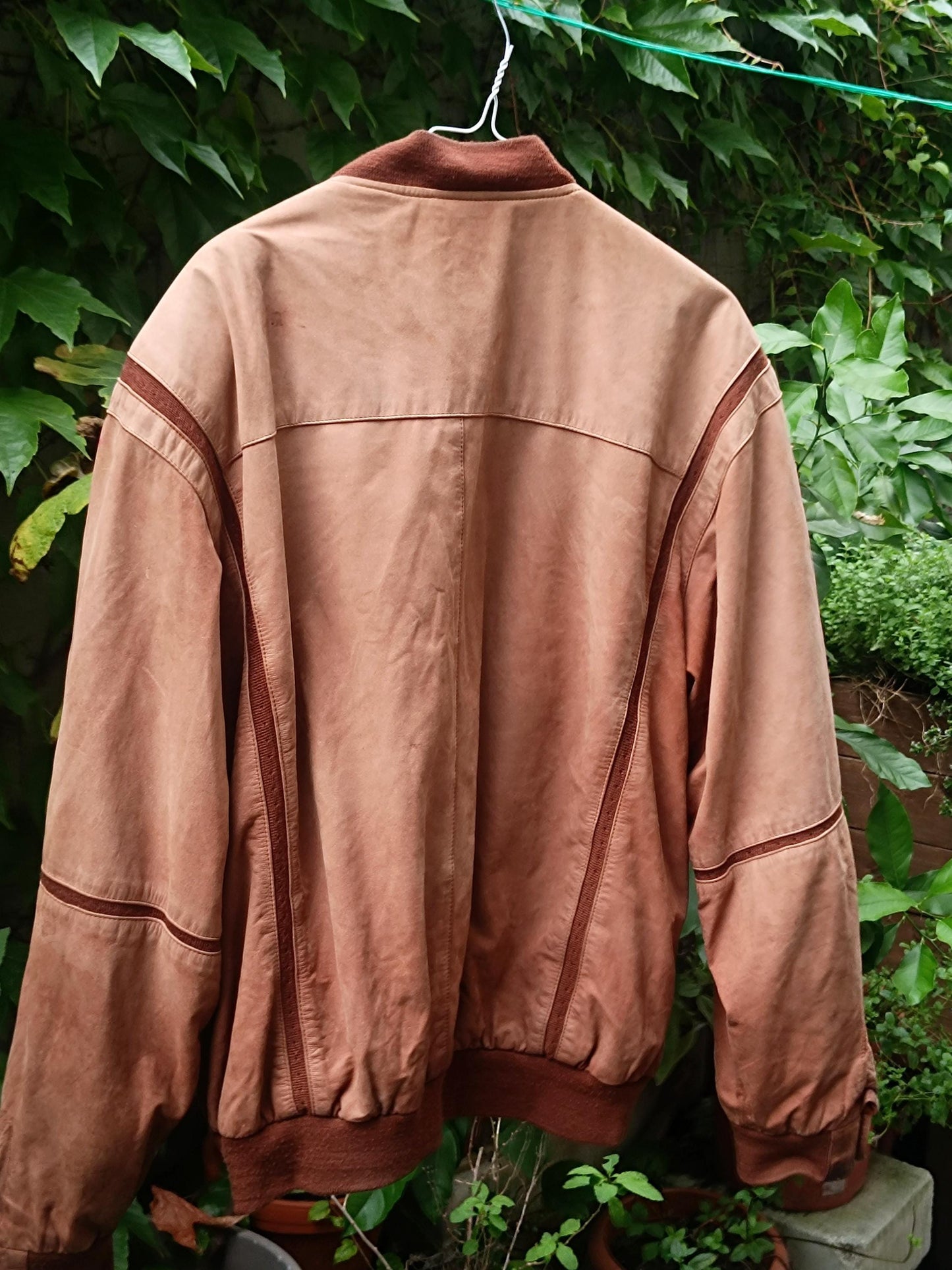 90s Leather Bomber| Vintage Brown Unisex Jacket| Minimalist Fall Sportswear Inspired Coat