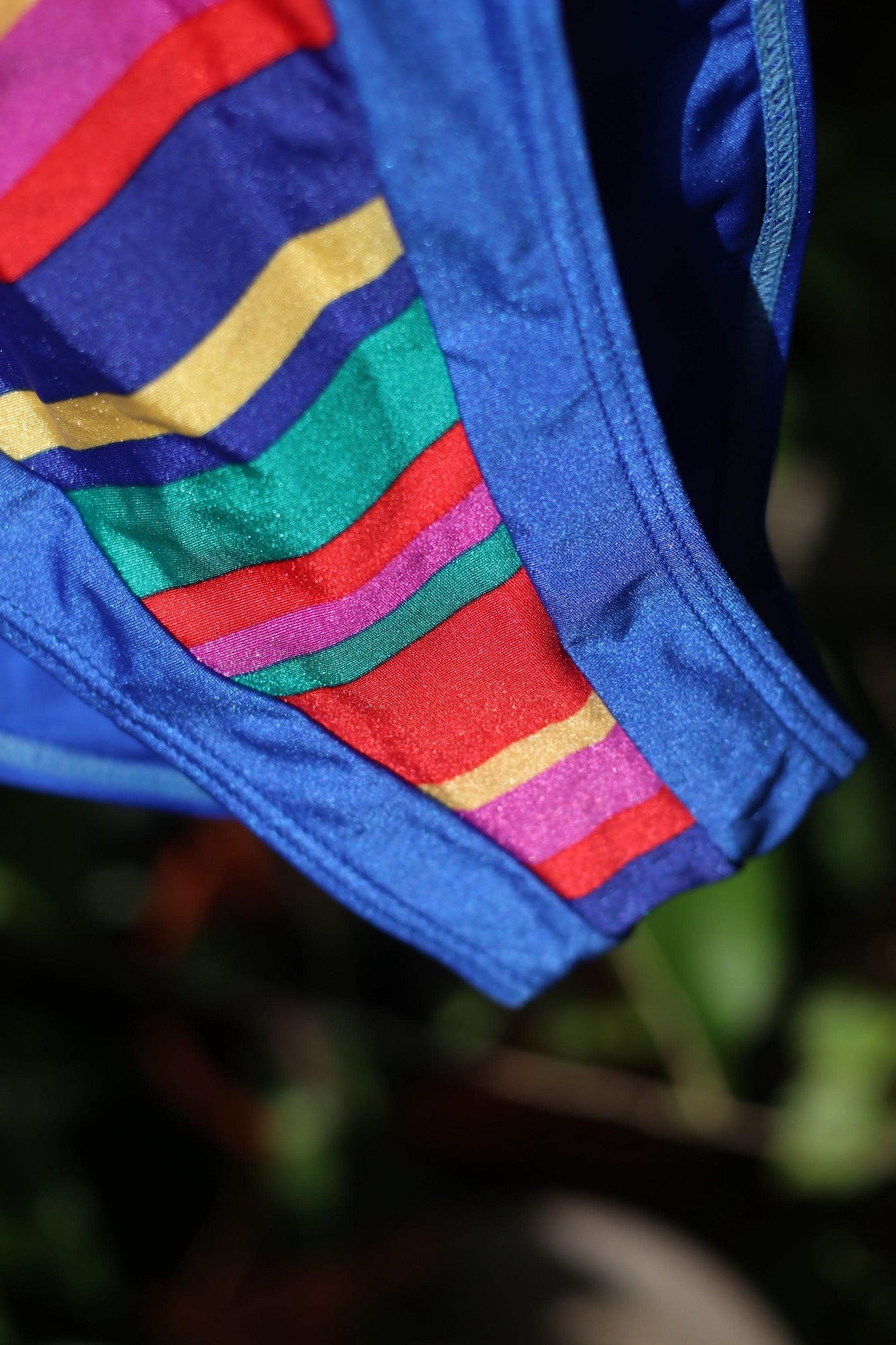 Vintage Striped High-Leg Swimsuit | 80s Retro One-Piece | Bold Summer Style
