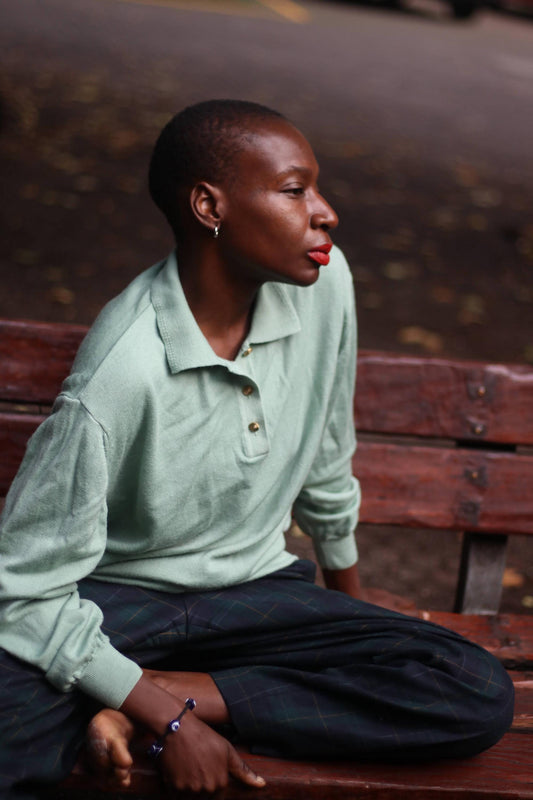 90s Sweater| Vintage Green Winter Turtleneck Knit| High Neck Minimalist Oversized Jumper.