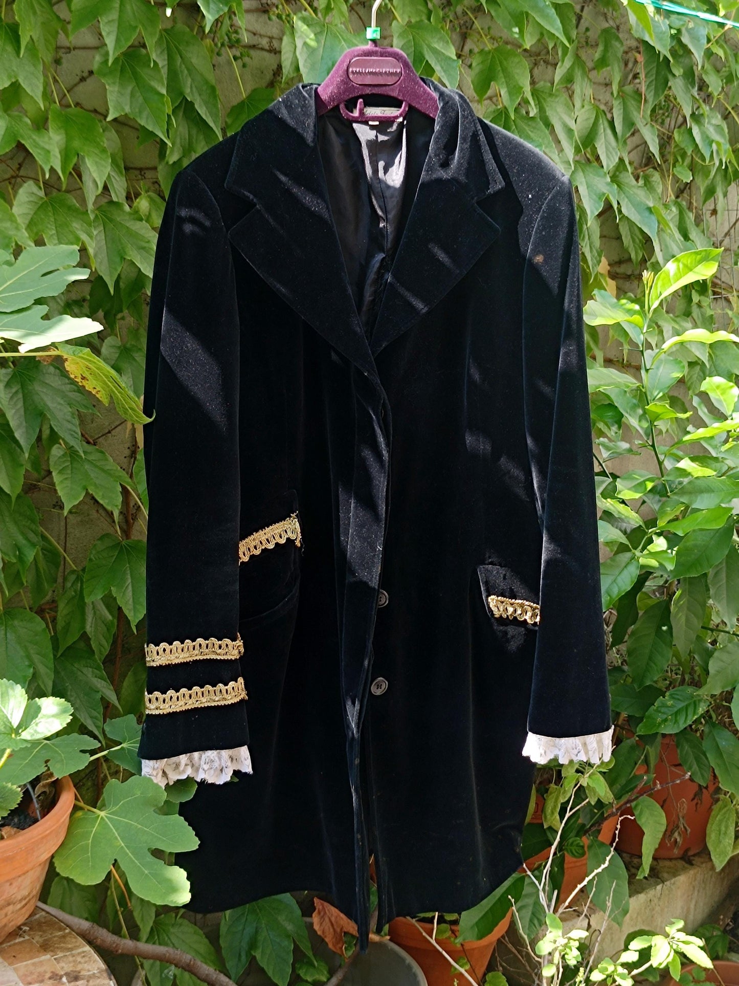 Vintage Adele Fado Coat | 80s Victorian-Inspired Velvet-Like Jacket | Gothic Black Evening Wear
