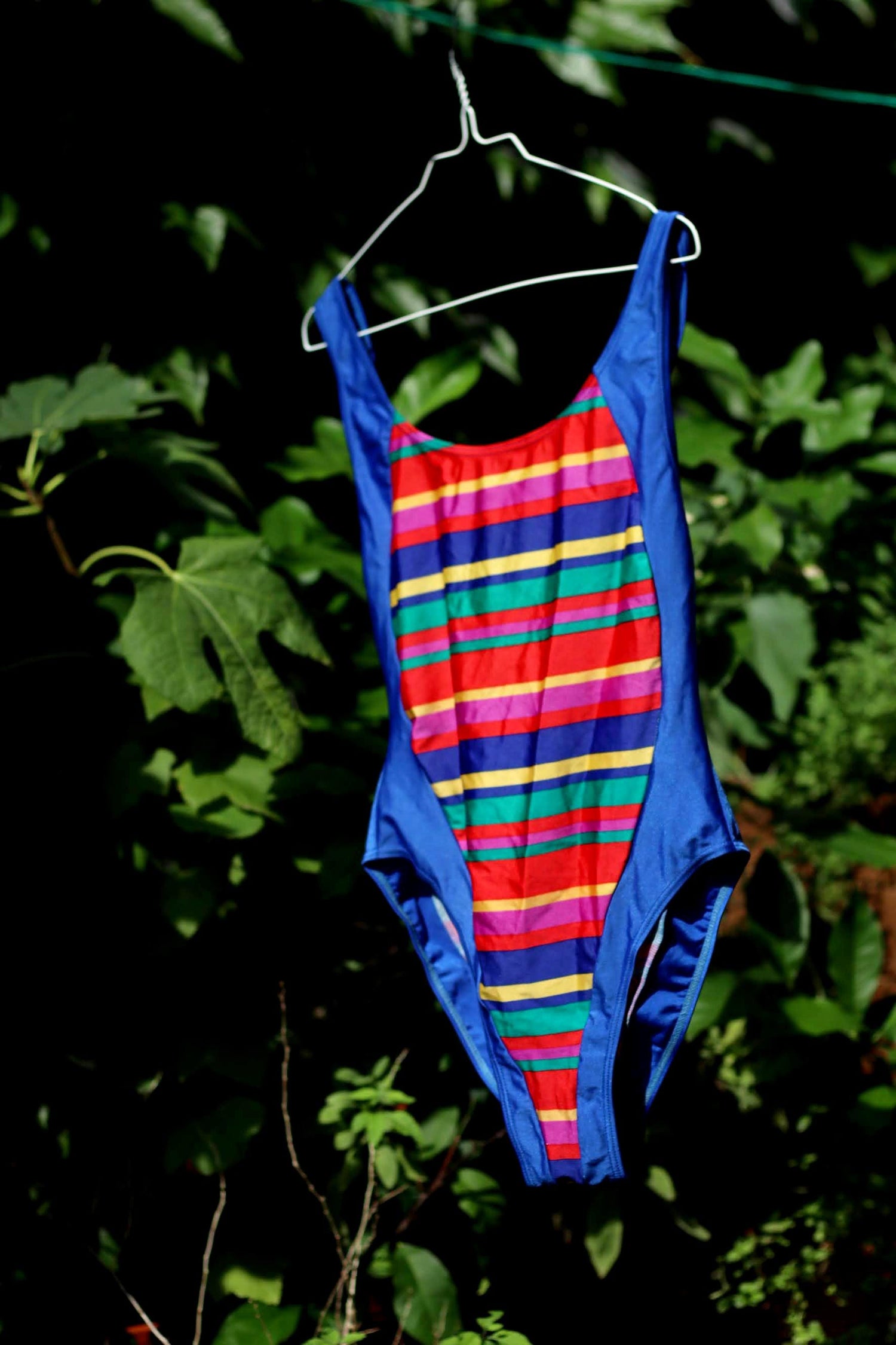 Vintage Striped High-Leg Swimsuit | 80s Retro One-Piece | Bold Summer Style