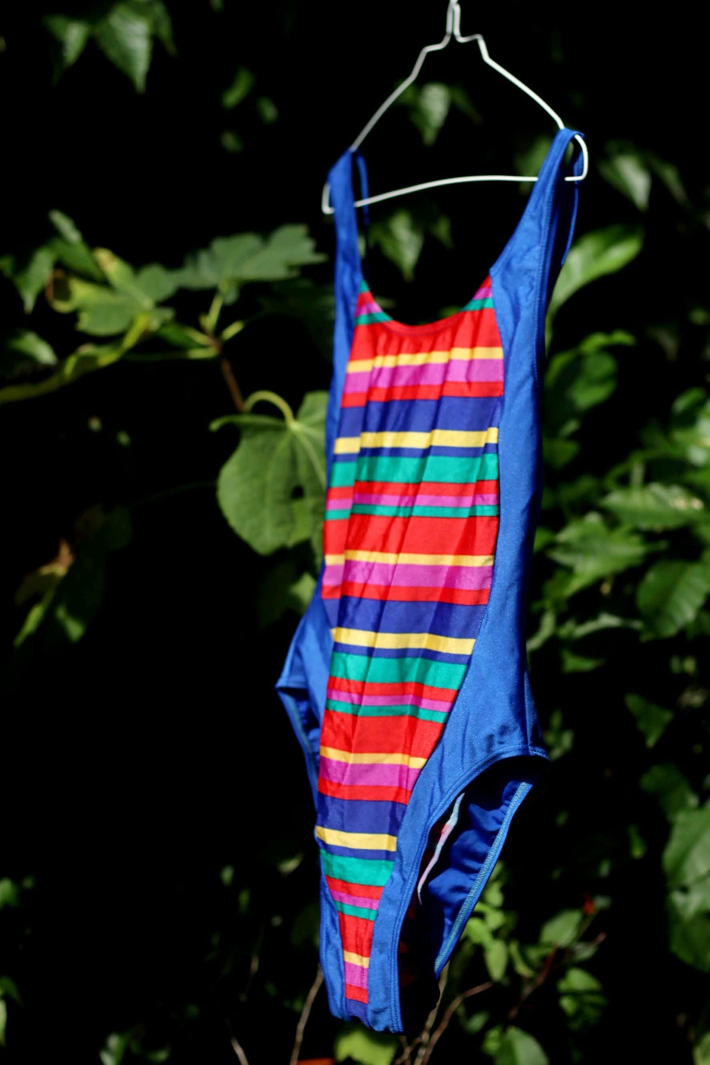Vintage Striped High-Leg Swimsuit | 80s Retro One-Piece | Bold Summer Style