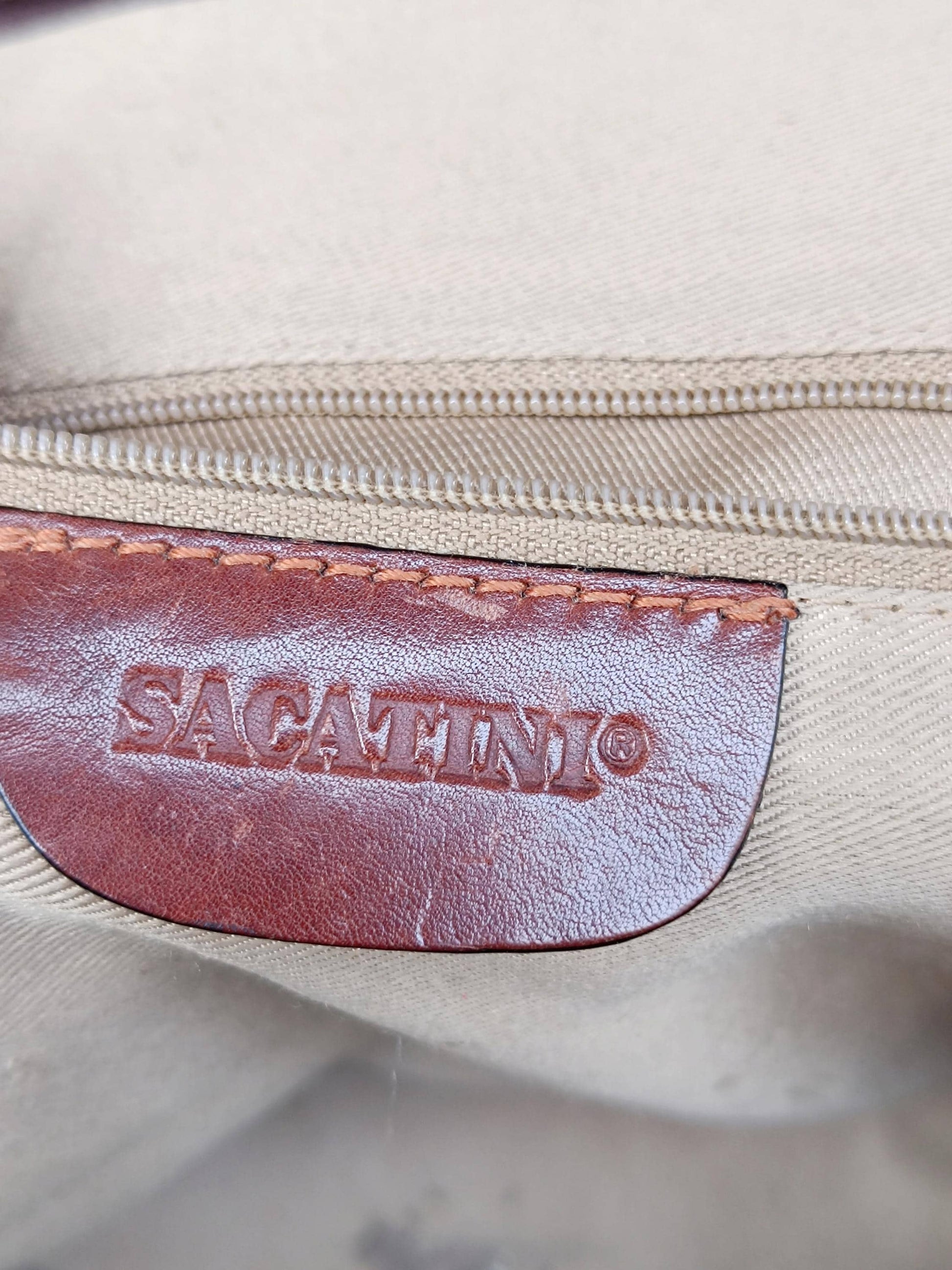 90s Leather Backpack| Brown Sacatini Minimalist Classic bag| Minimalist Women's backpack| Unisex Genuine Leather bag