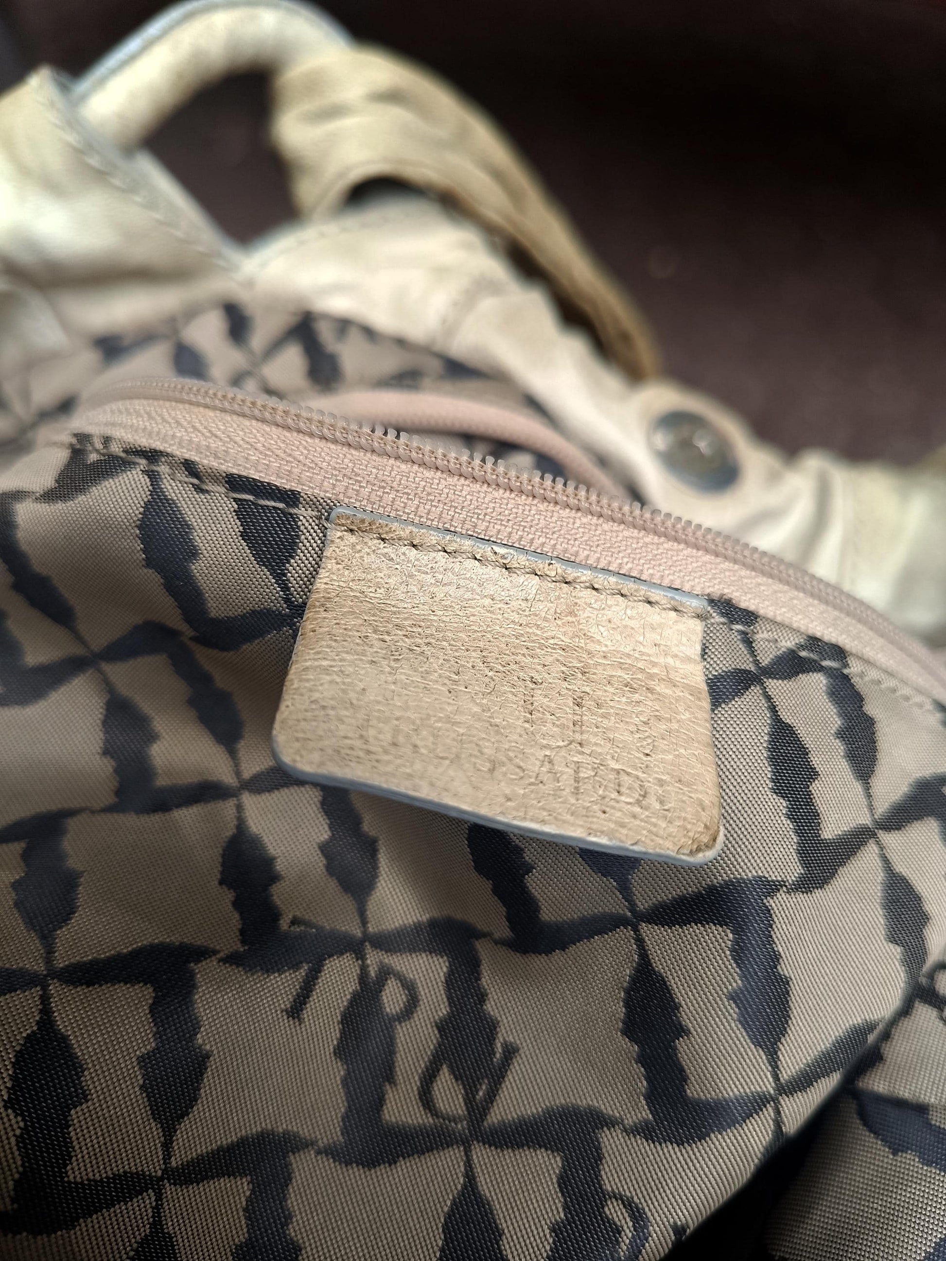 Vintage Trussardi Bag| 90s Leather Bag in Grey