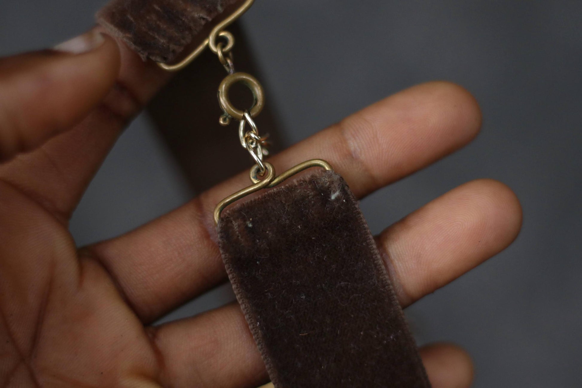 80s Floral Chocker| Vintage Women's Brown Necklace| Grunge Inspired Vintage Chic Jewelry