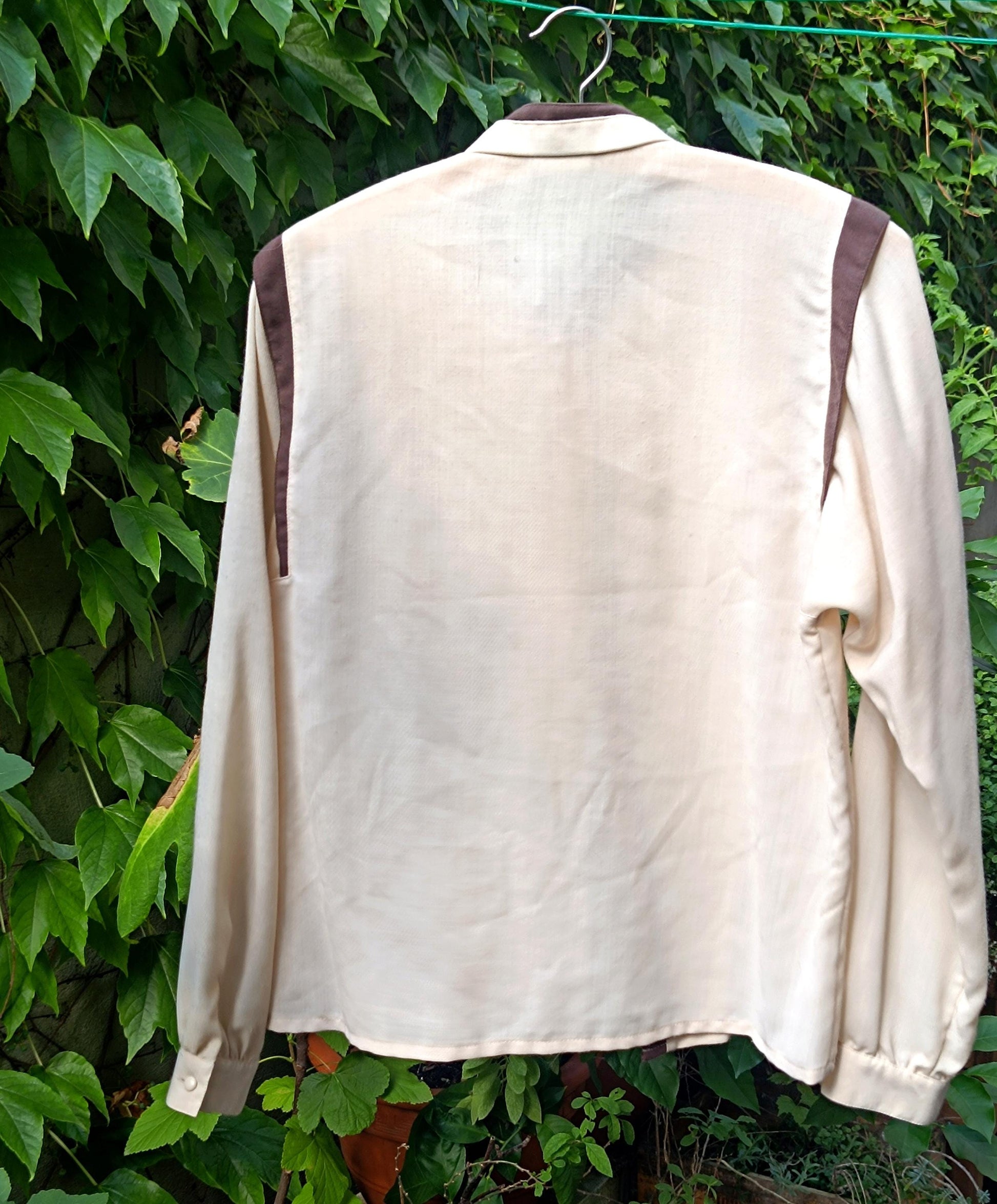 70s Basler Blouse| Vintage Striped Wool Blend Blouse| Women's Long-Sleeved Winter Shirt in Brown