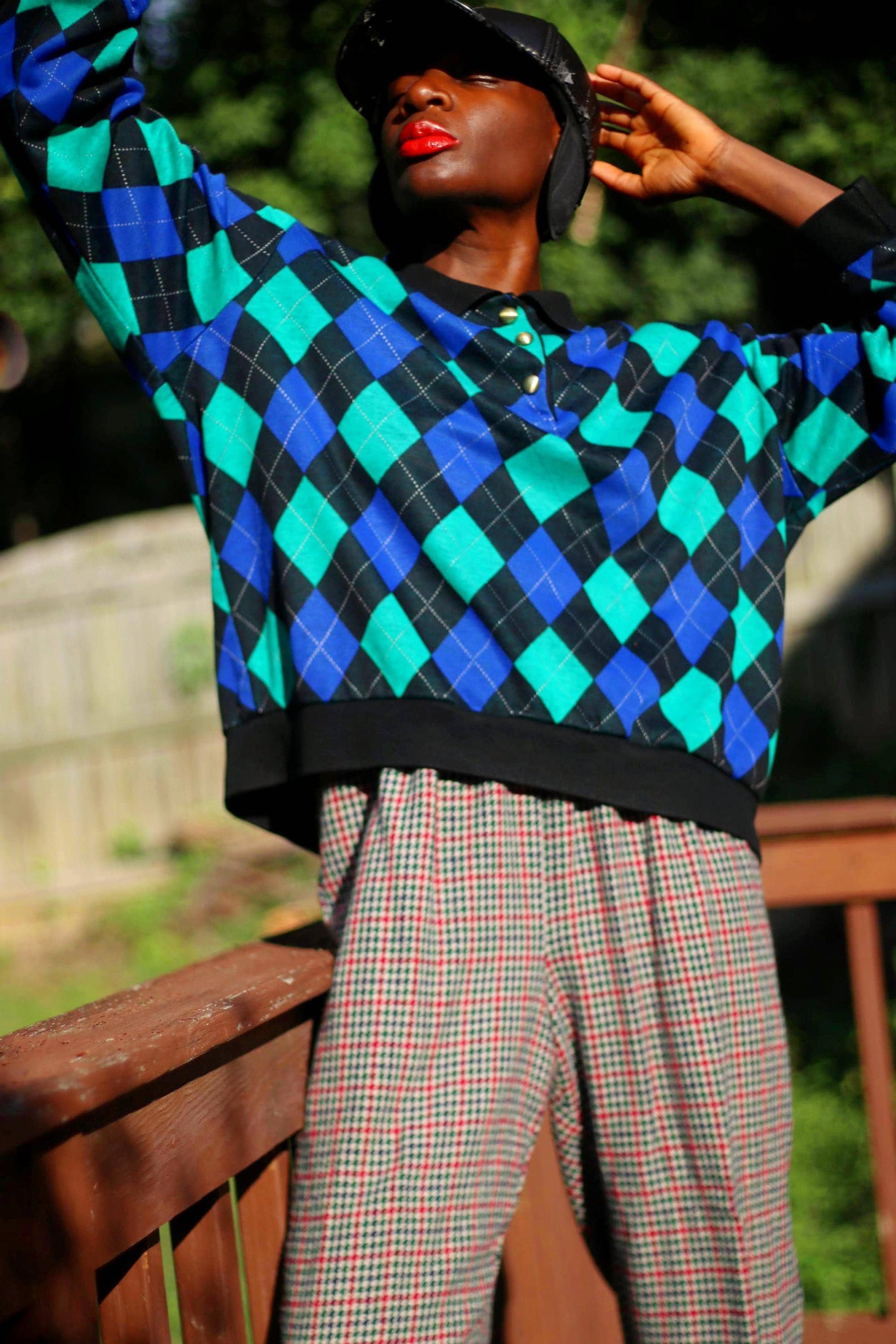 80s Alfred Dunner Sweater | Vintage Argyle Print Knit| Women's Checkered Long-Sleeved Fall Knit| Preppy Chic Blue Jumper