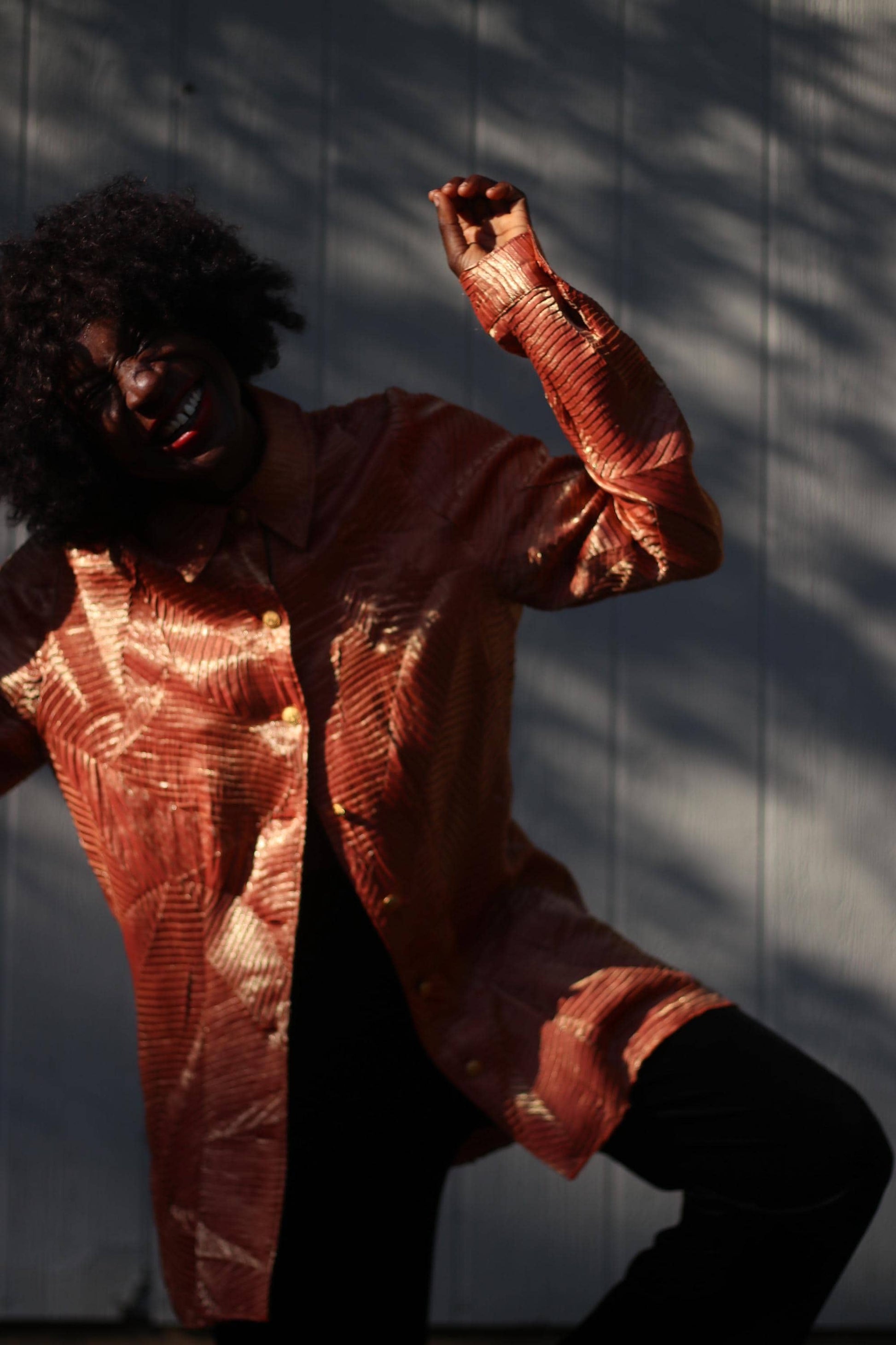 y2k Metallic Party Blouse| Vintage Long-sleeved Bronze Textured Shirt