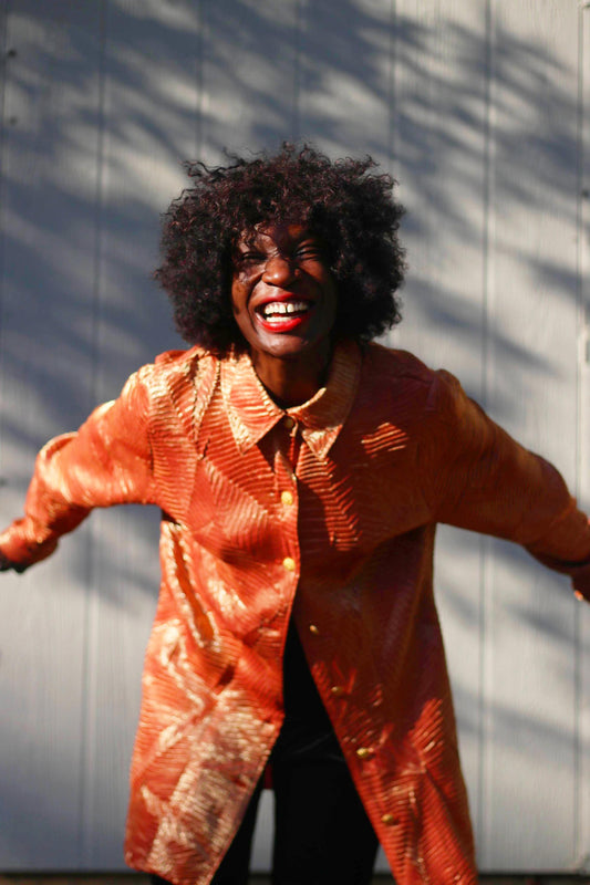 y2k Metallic Party Blouse| Vintage Long-sleeved Bronze Textured Shirt