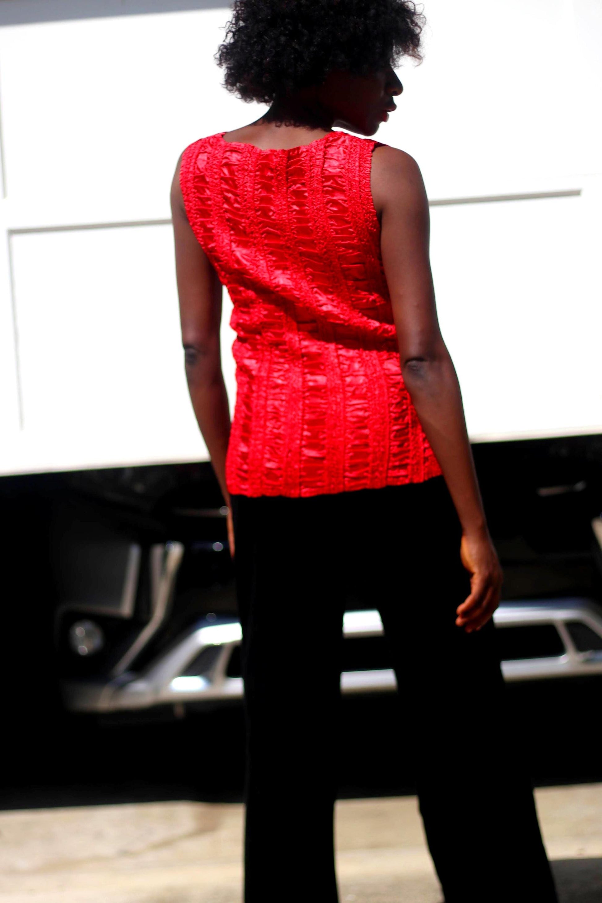 y2k Metallic Party Top| Vintage Sleeveless Red Textured Festive Shirt| Women's After-dark Glamorous Shirt