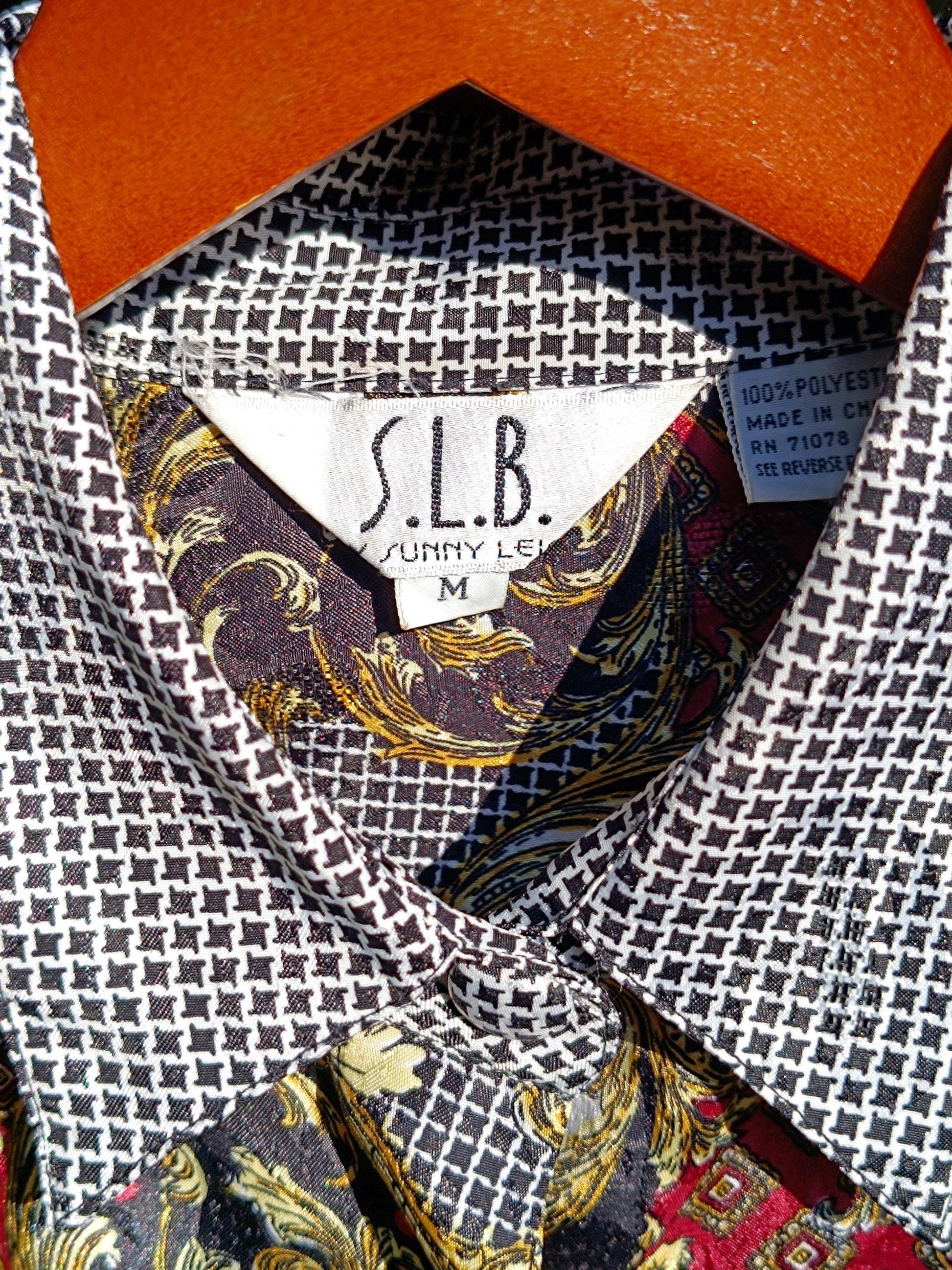 Vintage SLB By Sunny Leigh Blouse | y2k Baroque Inspired Long Sleeved Shirt | Maximalist Shirt