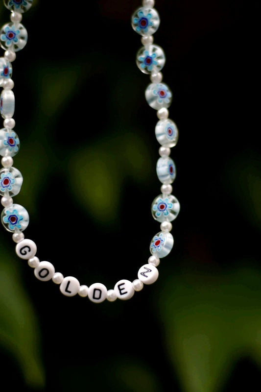 Vintage Beaded Necklace| Women's Handmade Minimalist White Beaded Necklace