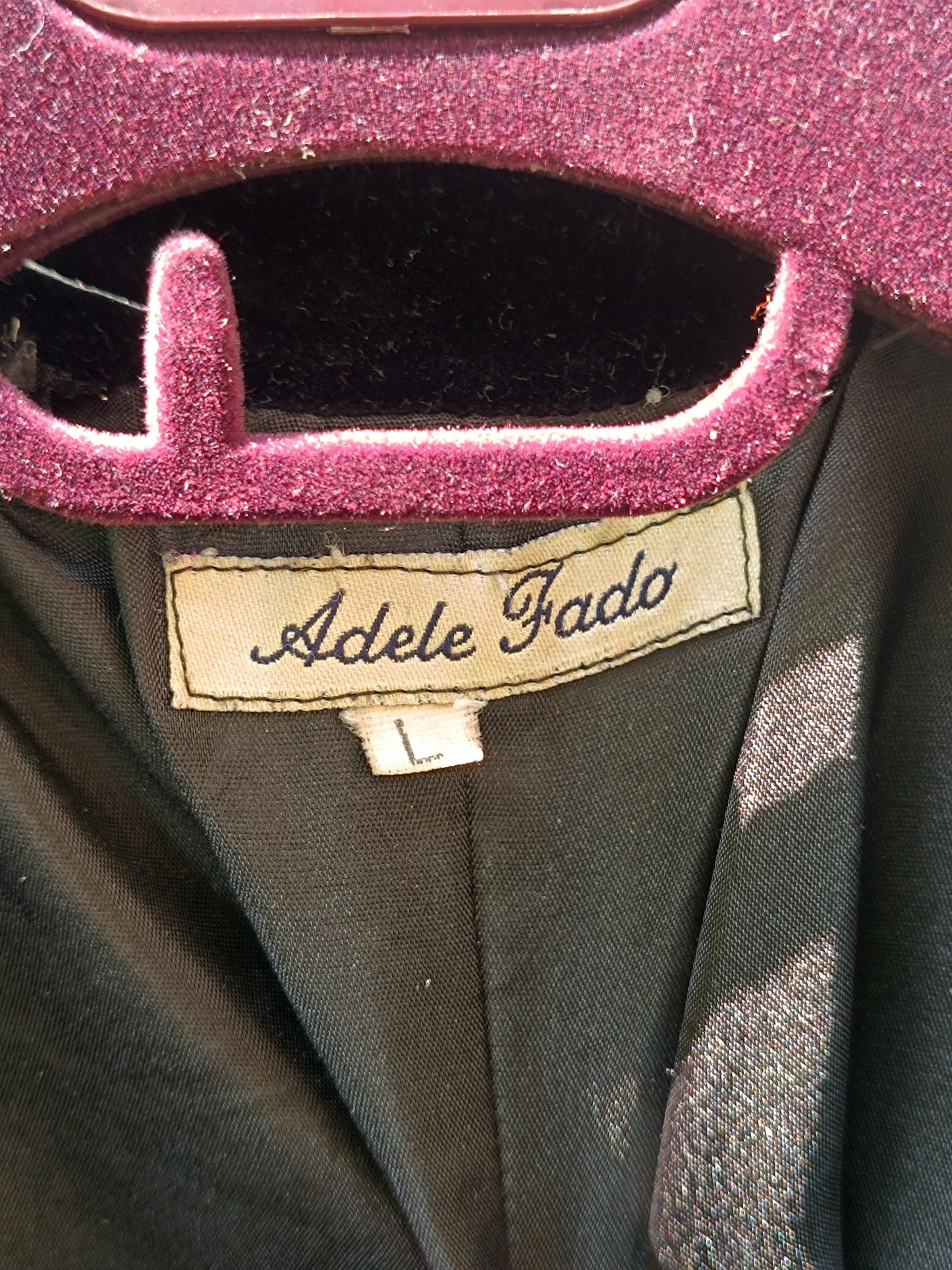 Vintage Adele Fado Coat | 80s Victorian-Inspired Velvet-Like Jacket | Gothic Black Evening Wear