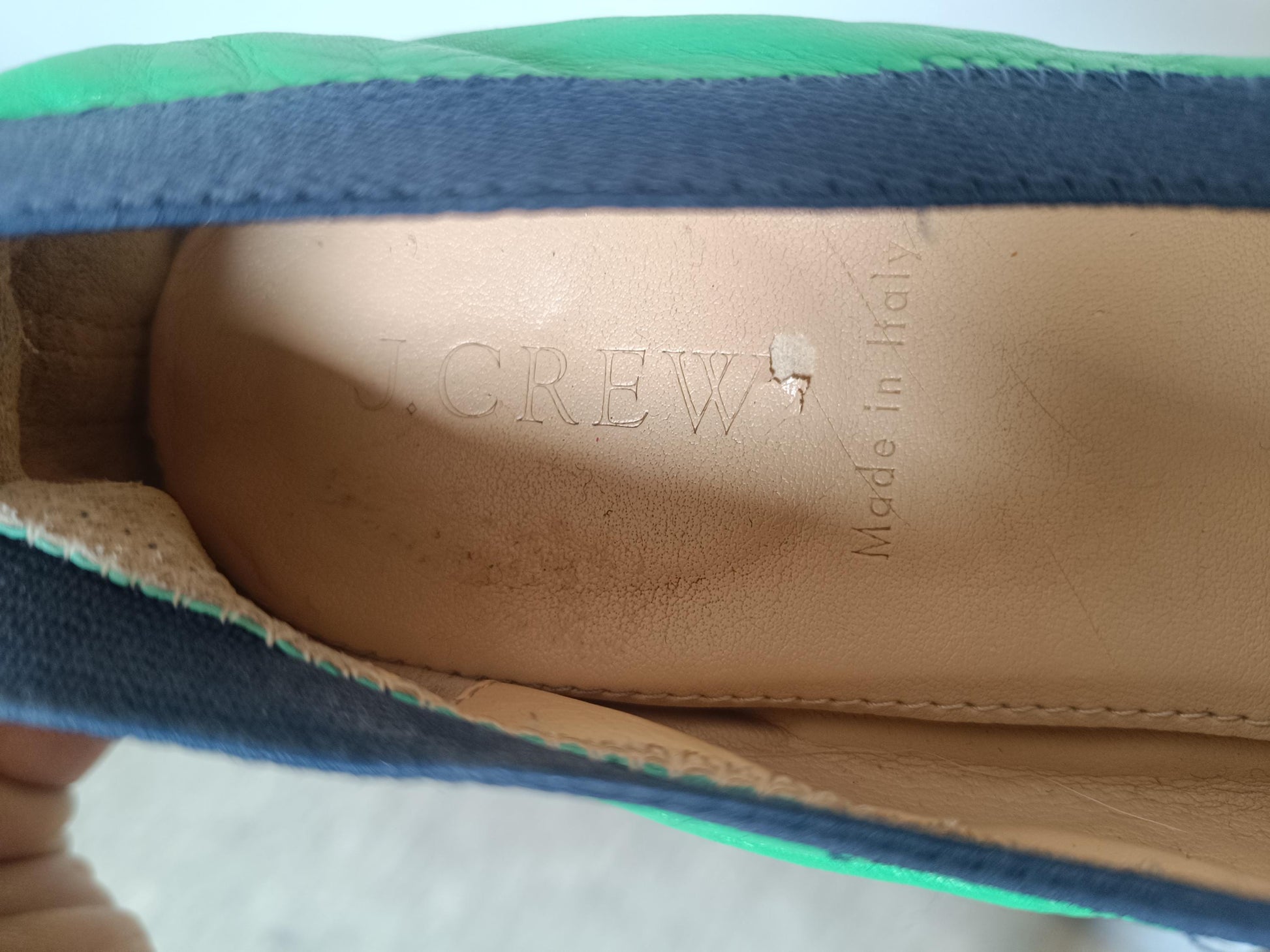 y2k J Crew Ballerinas| Vintage Green and black Ballet Flats |Minimalist feminine capsule wardrobe shoe size US 10