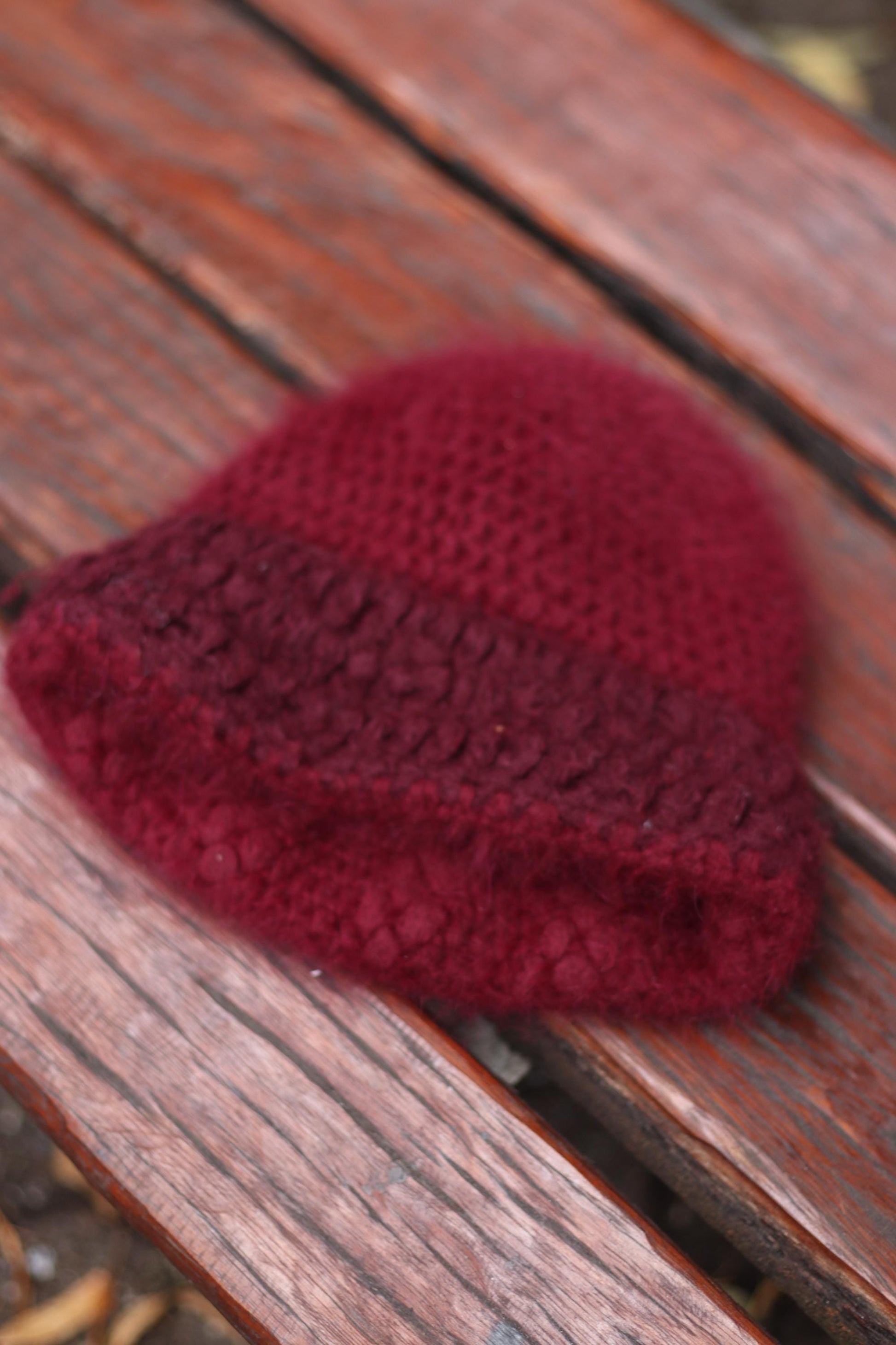 y2k Red Knitted Hat| Vintage Cozy Hat Winter Hat |Minimalist Fuzzy Headpiece| EMO Girl Accessory