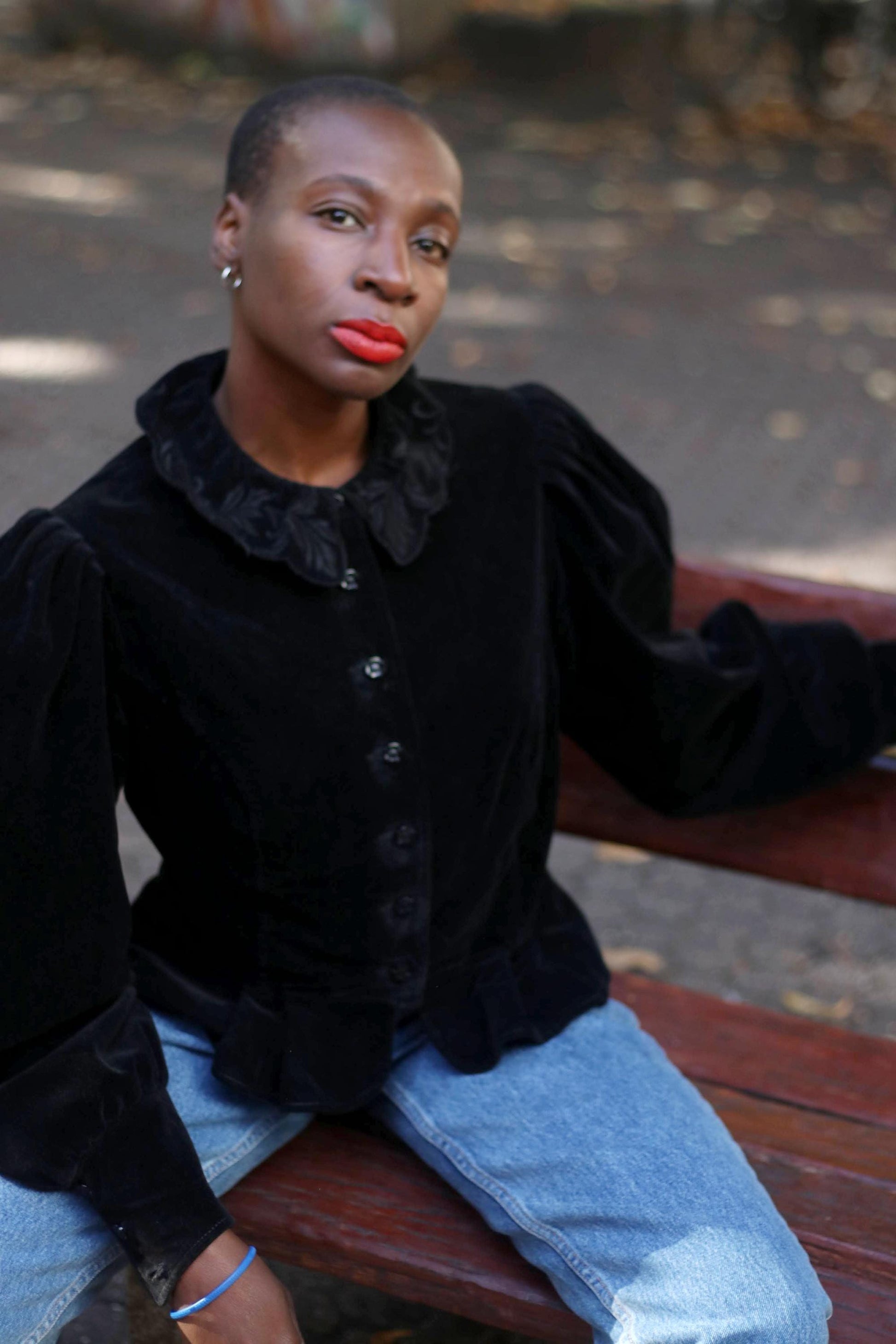 80s Austrian-Inspired Blouse With Statement Collar | Vintage Gothic Black Long-sleeved Blazer| Handmade Opulent Buttoned down Shirt