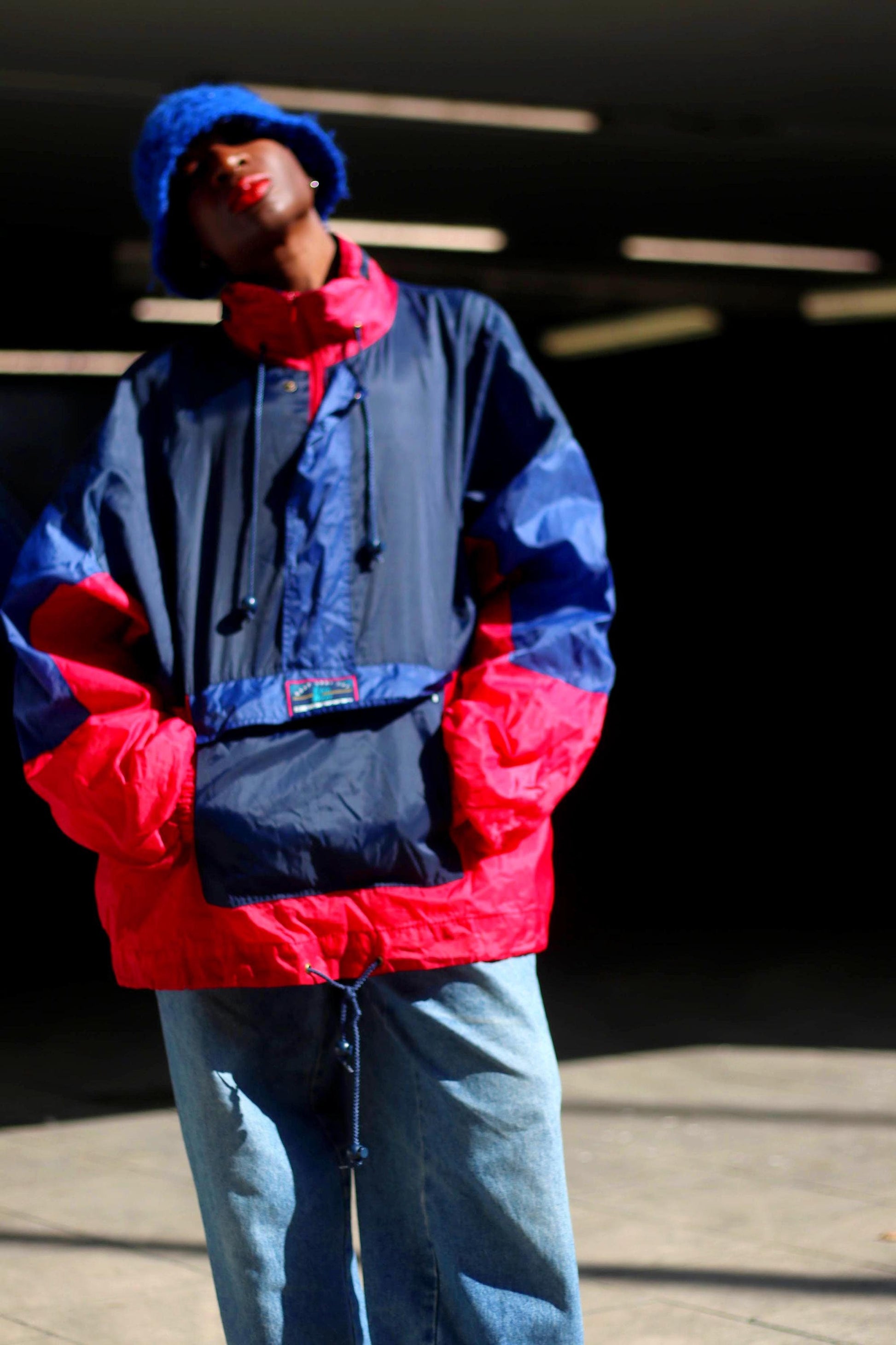 80s Windbreaker Jacket Vintage Colorblocking Streetstyle Rain Jacket| Outwear for Hiking Outdoors