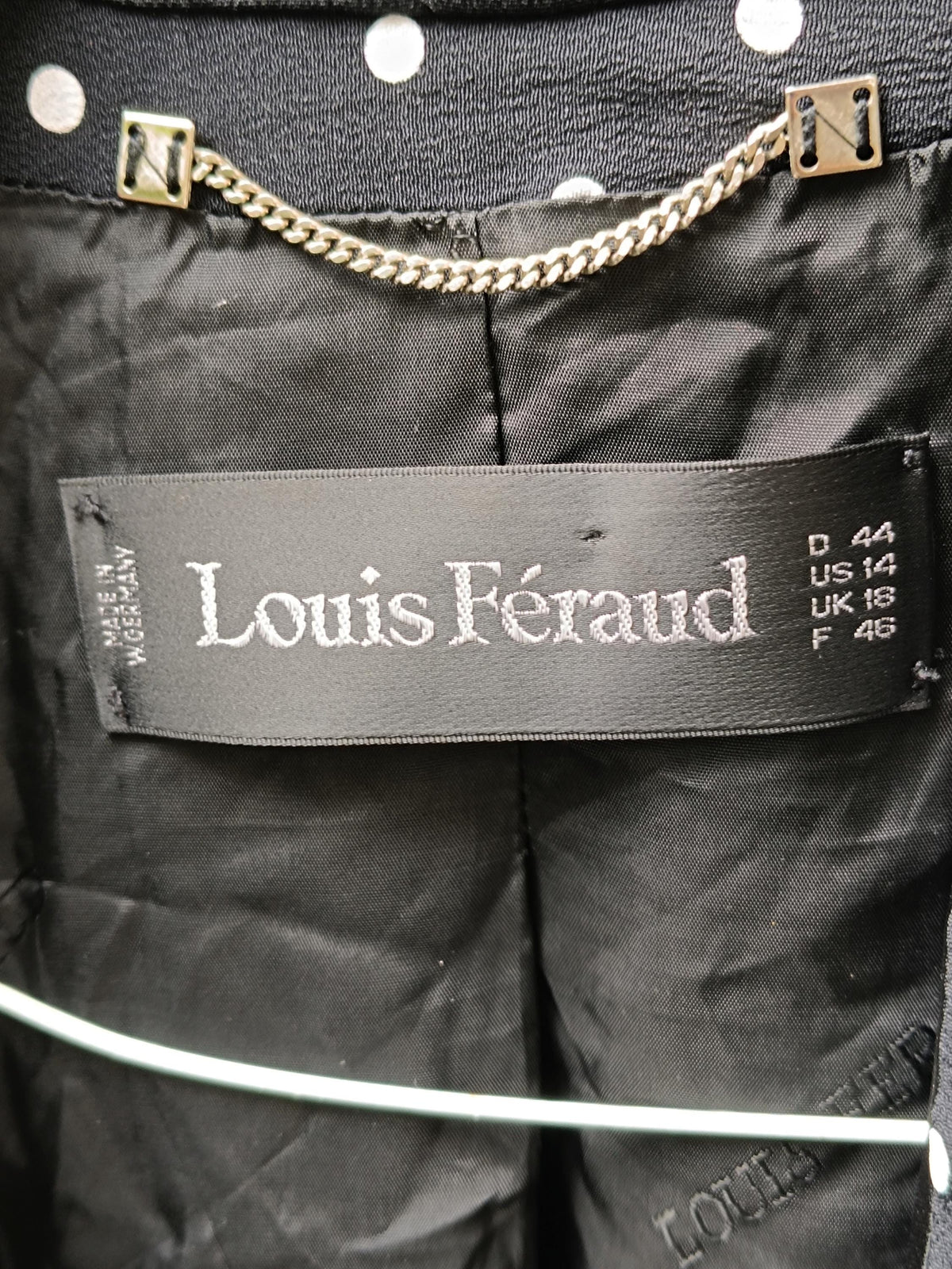 Louis Féraud 80s Polka Dot Blazer | Black Acetate Viscose Duster (S-M)