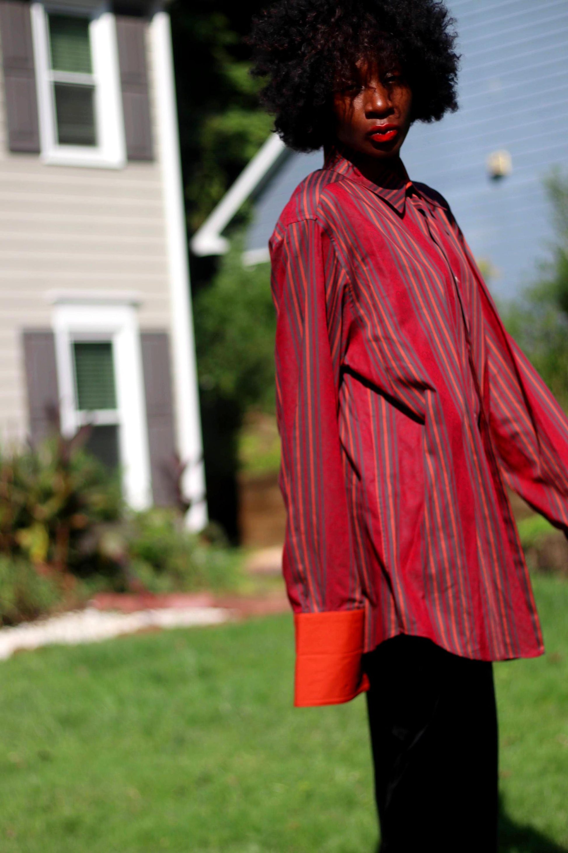 y2k Claiborne Shirt| Vintage Red Long Sleeved Blouse| Women's Striped Maximalist Paisley Print Festive Blouse