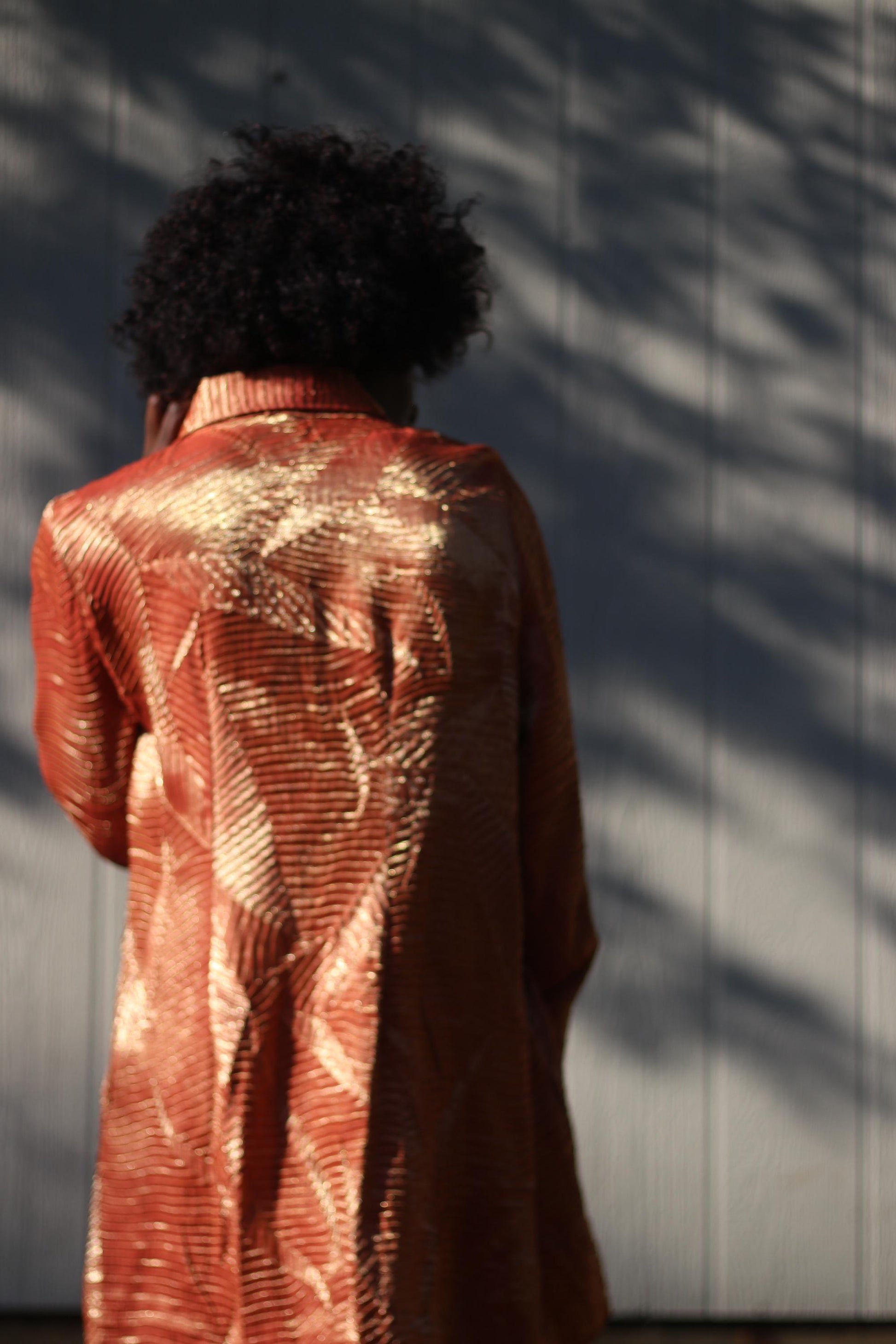 y2k Metallic Party Blouse| Vintage Long-sleeved Bronze Textured Shirt