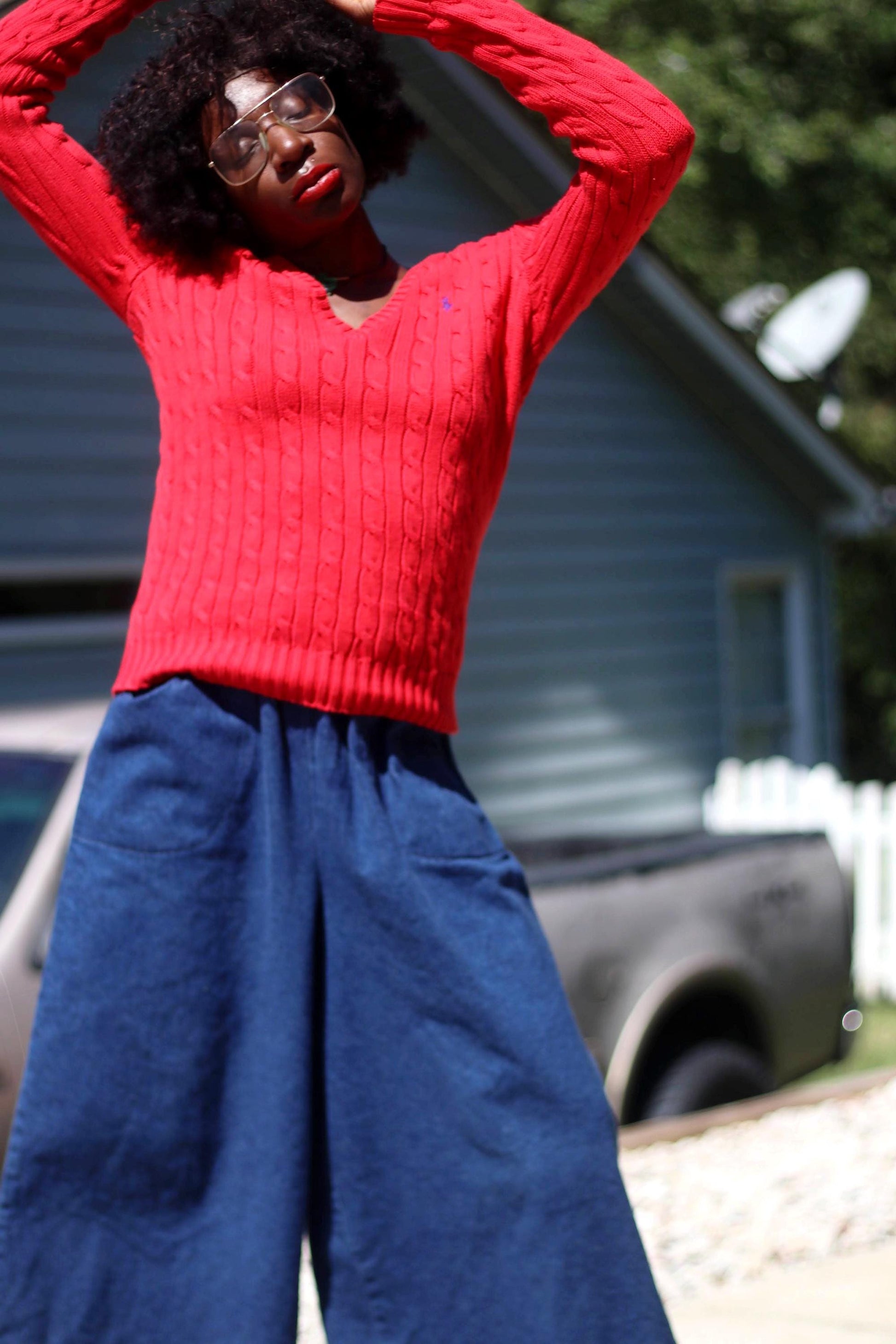 90s Ralph Lauren Sport V- neck Sweater| Women's Varsity Style Preppy Knit | Red Vintage Sweater