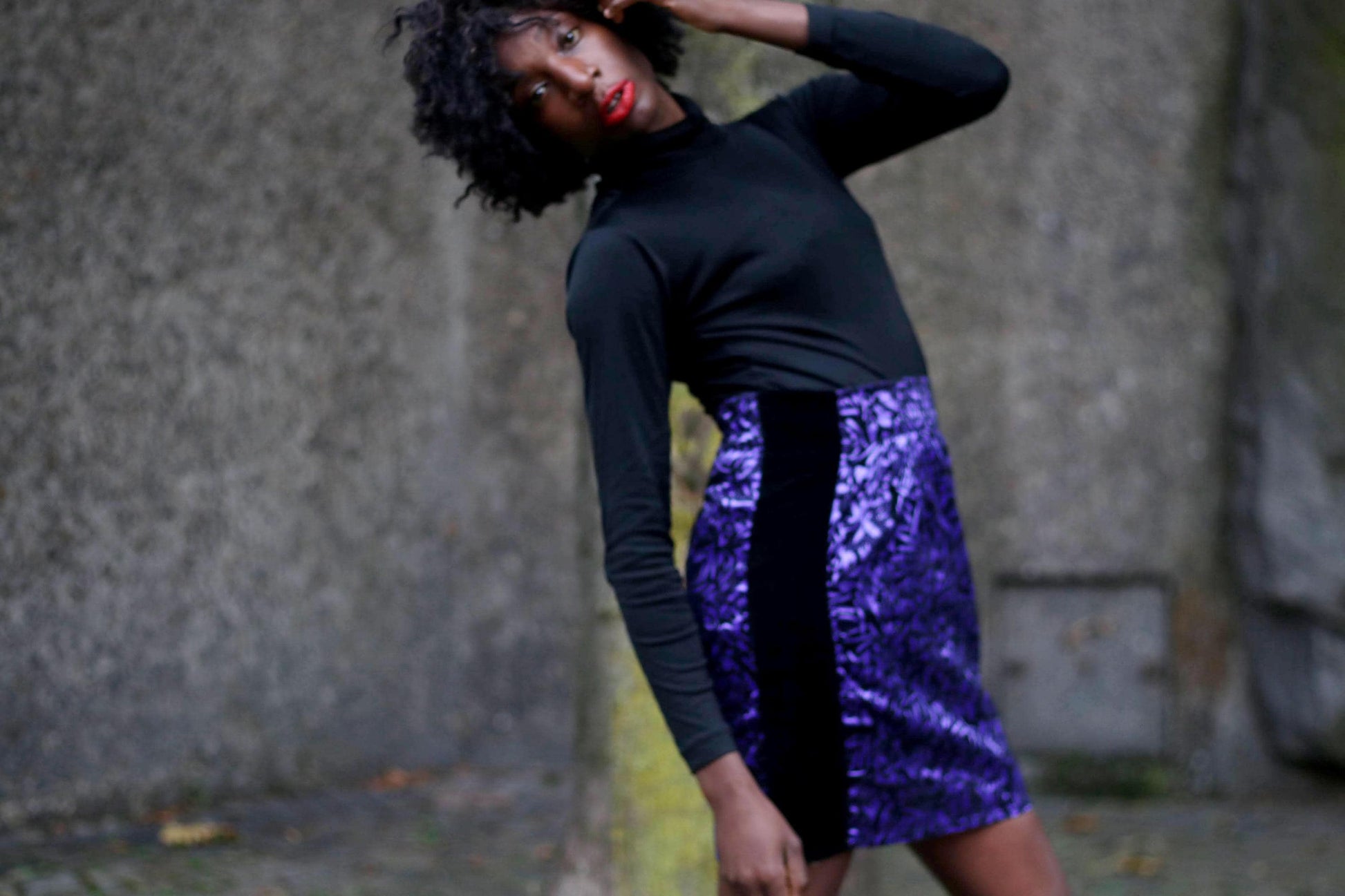 80s Festive Mini Skirt| Vintage Women's Purple Maximalist Skirt| Floral Print Made in France Skirt