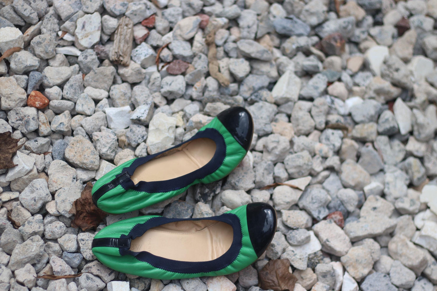 y2k J Crew Ballerinas| Vintage Green and black Ballet Flats |Minimalist feminine capsule wardrobe shoe size US 10