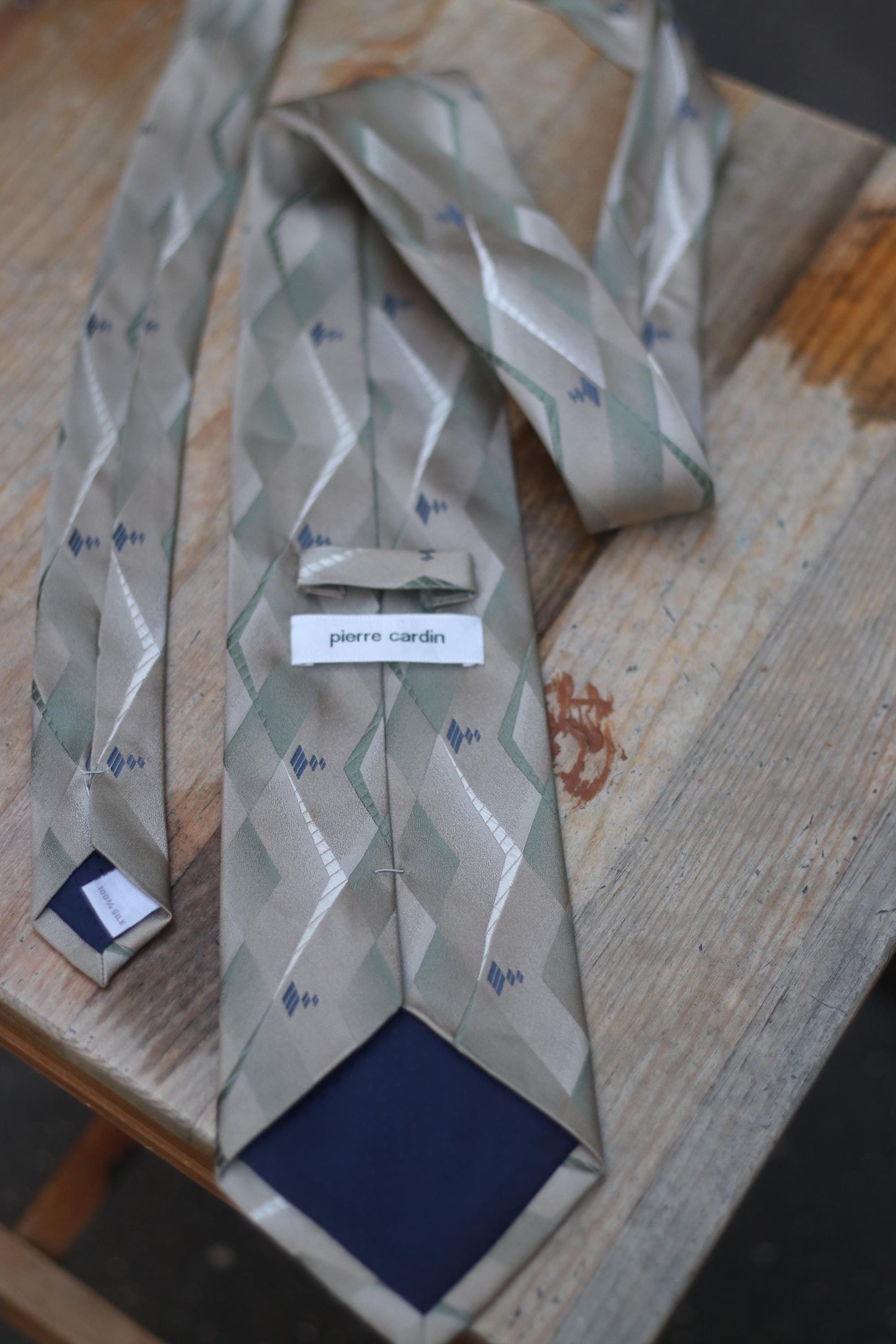 Vintage Pierre Cardin Silk Tie | Men's Designer tie in Gray| Abstract Print Classic suit neck tie