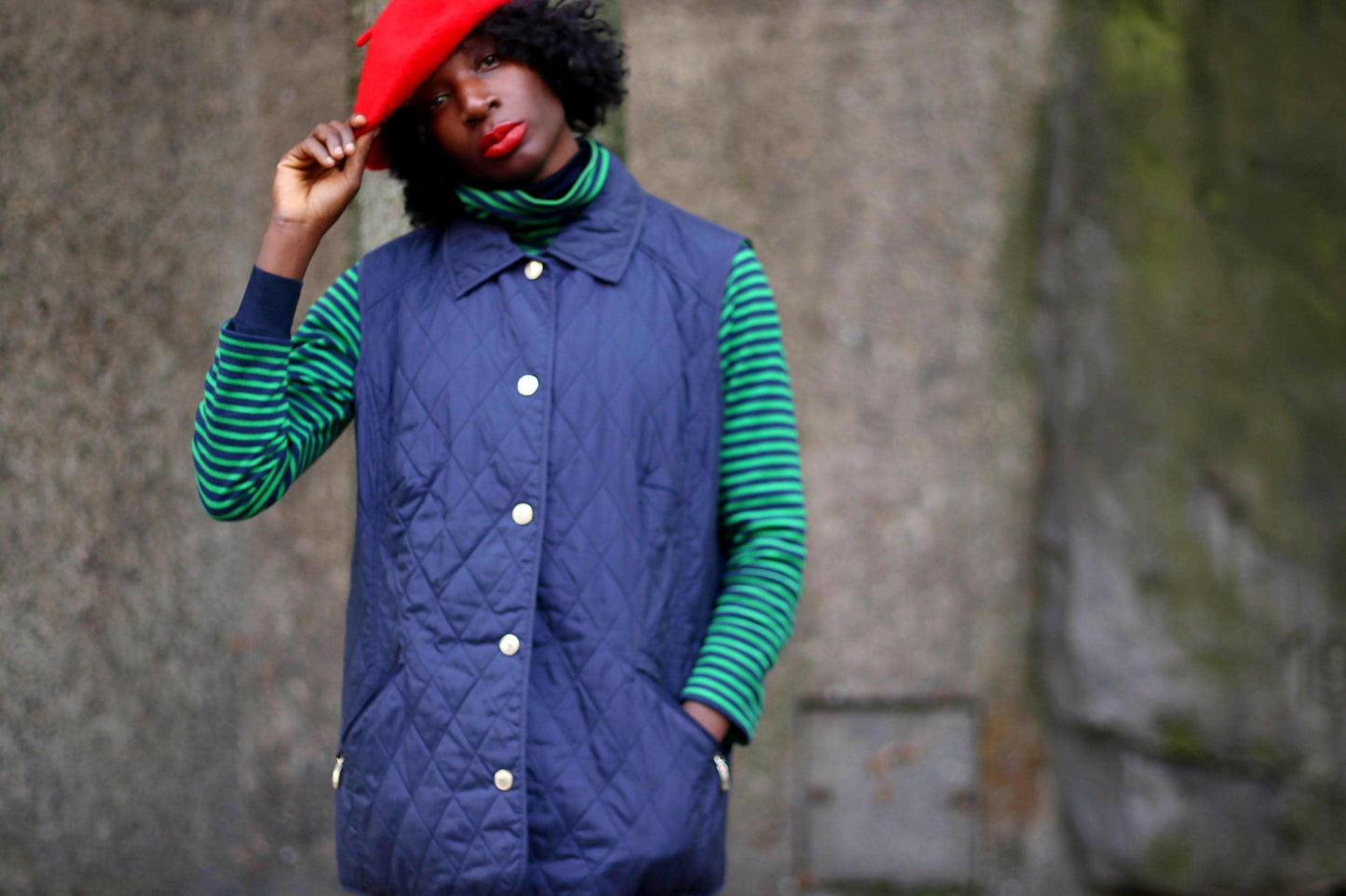 90s Walbusch Quilted Vest | Vintage Blue Layering Vest | Women's Lightweight Jacket| Padded Transitional Minimalist Vest