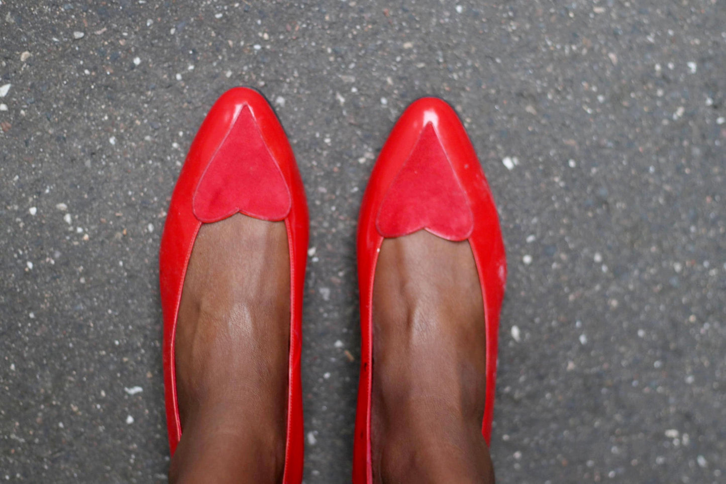 80s Hans Behr Heart Pumps | Rare Vintage Red Leather Shoes| Quirky Retro Heart Heels
